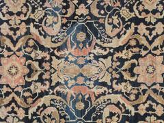 Antique Persian Sultanabad Rug, Handmade Wool Oriental Rug, Navy Blue