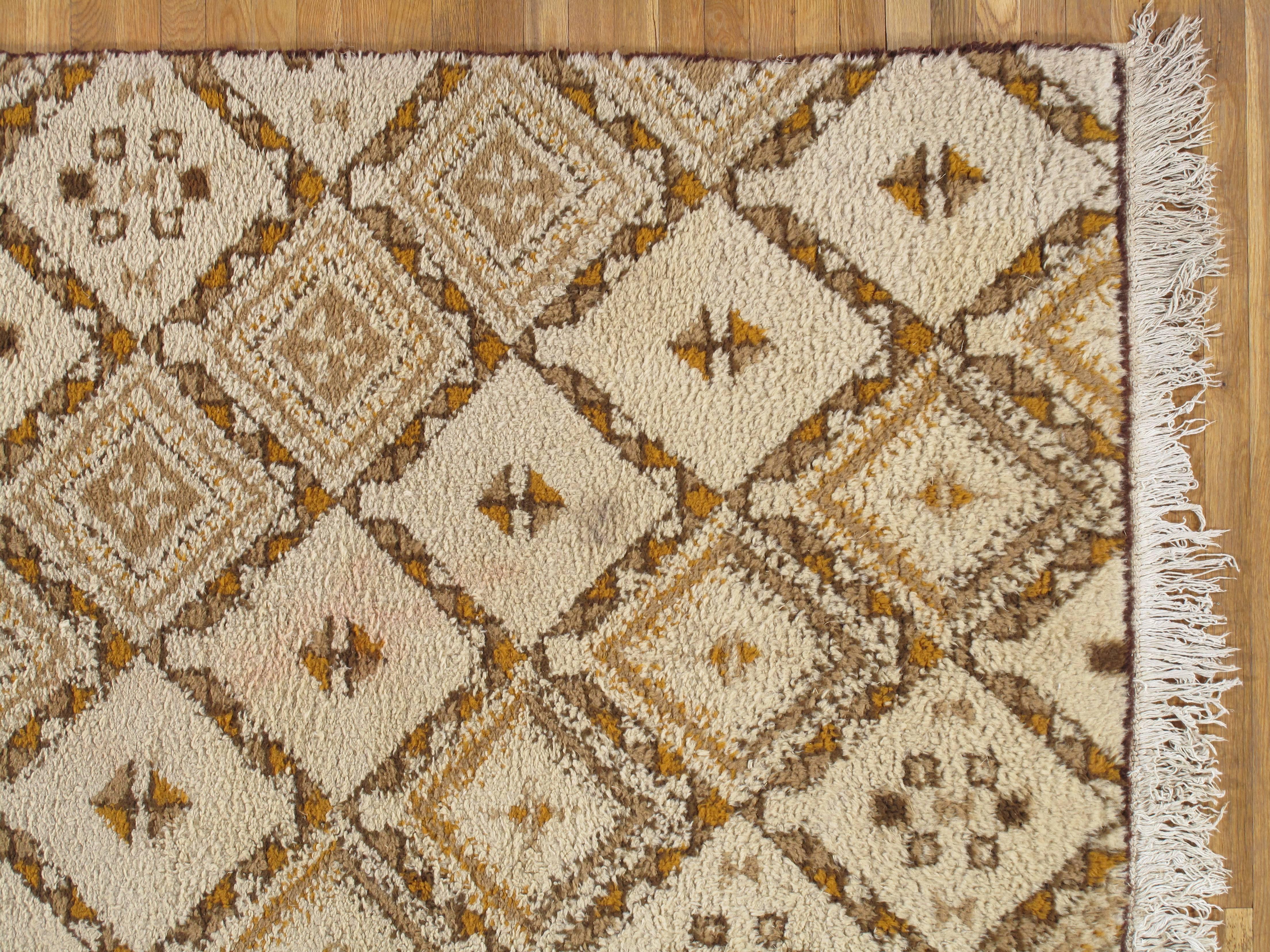 Moroccan Commercial Production Carpet from Rabat, circa 1970 For Sale