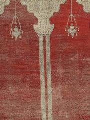 Antique Turkish Kaysari, Handmade Red Oriental Rug, Silk Rug