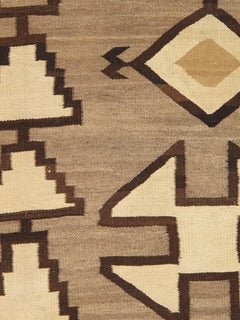C. 1920 Navajo Rug Handspun Wool Geometric Cross & Arrow Motif, Native American