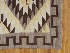 Antique Navajo Rug Fine Oriental Rug, Gray, Soft Yellow, Brown, Ivory