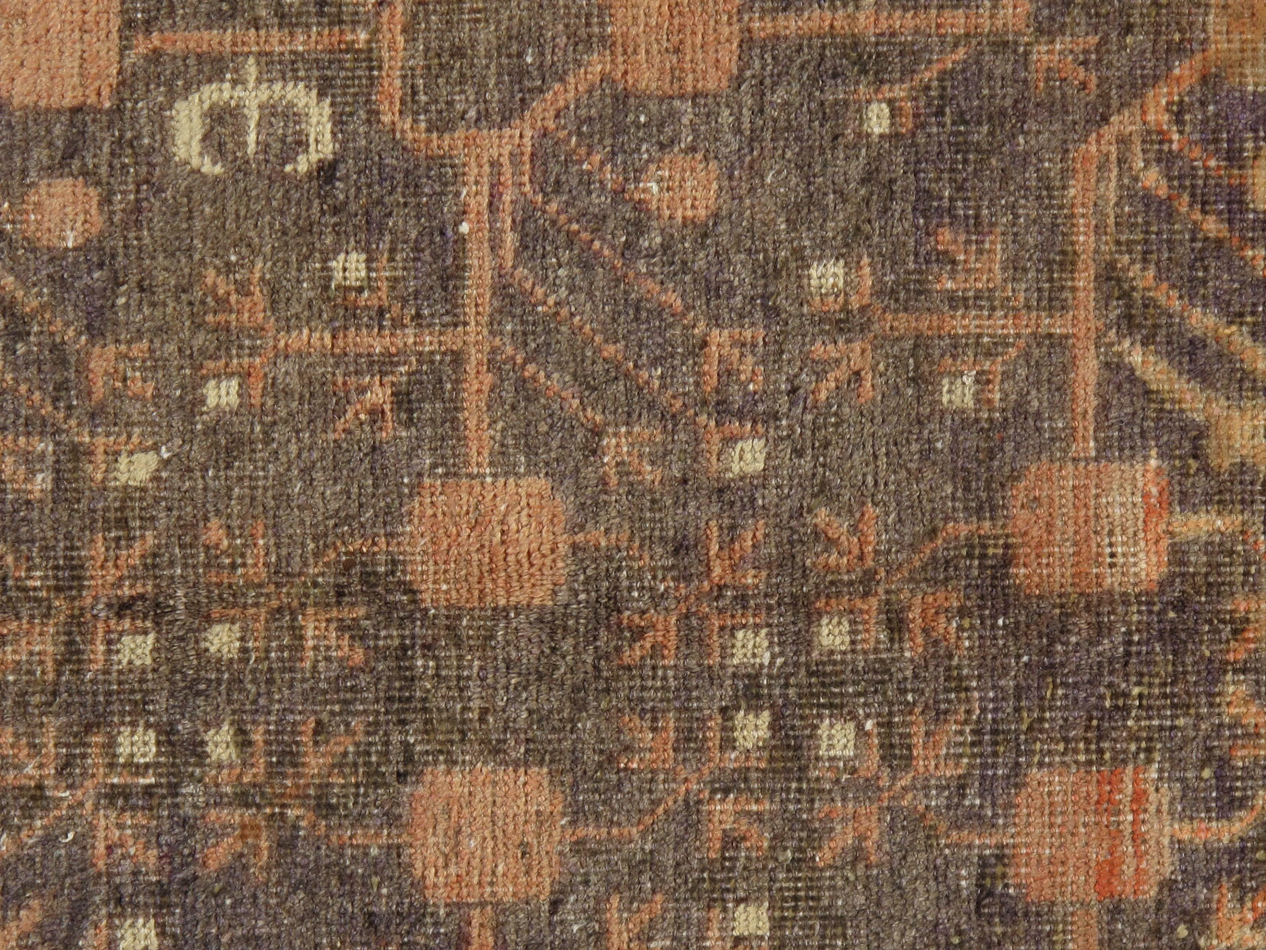 Khotan-Teppich, handgefertigter orientalischer Teppich, weiches Schlamm, Beige, Braun, Char Gray (Ostturkestanisch) im Angebot