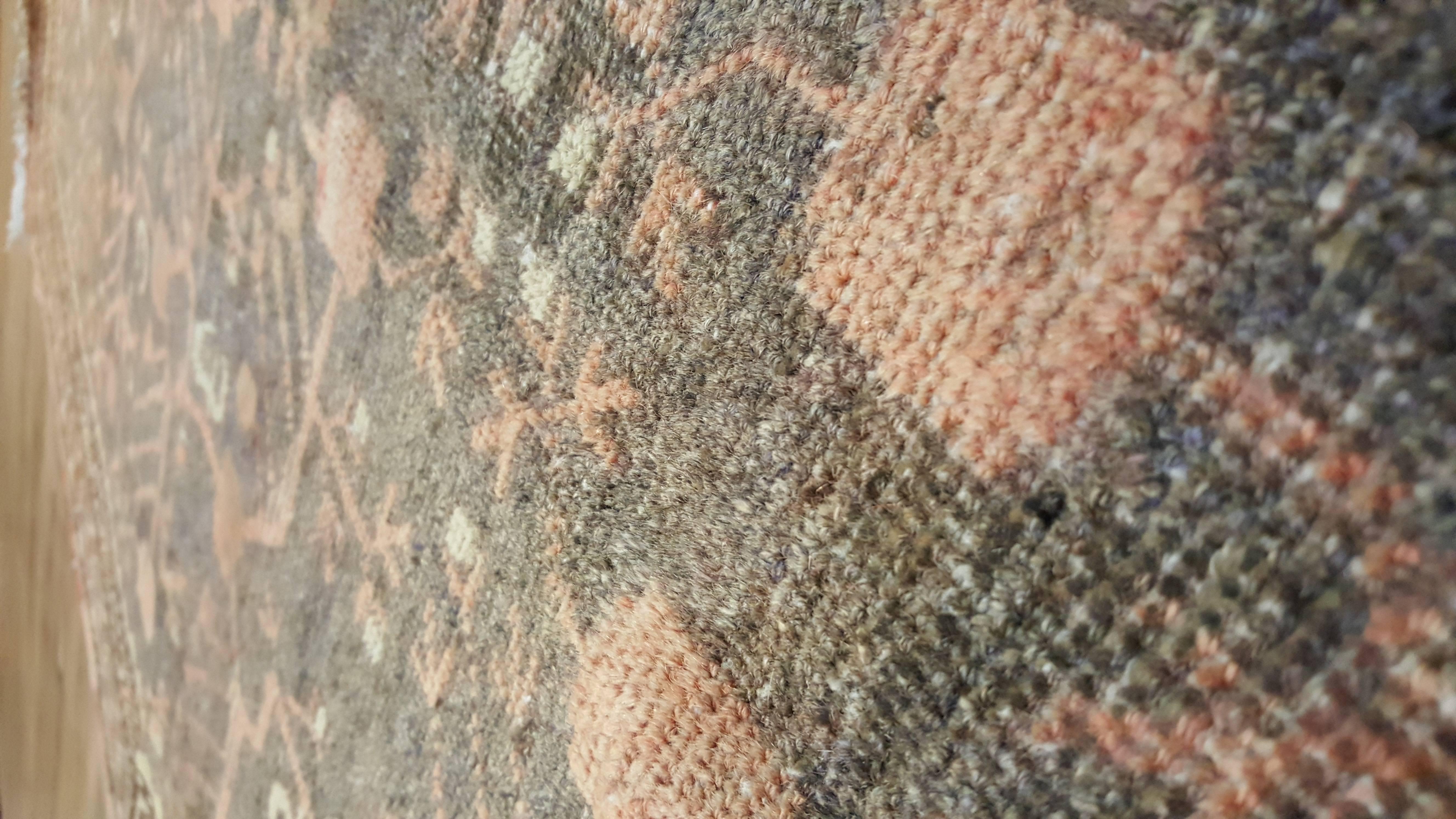Khotan-Teppich, handgefertigter orientalischer Teppich, weiches Schlamm, Beige, Braun, Char Gray im Angebot 1