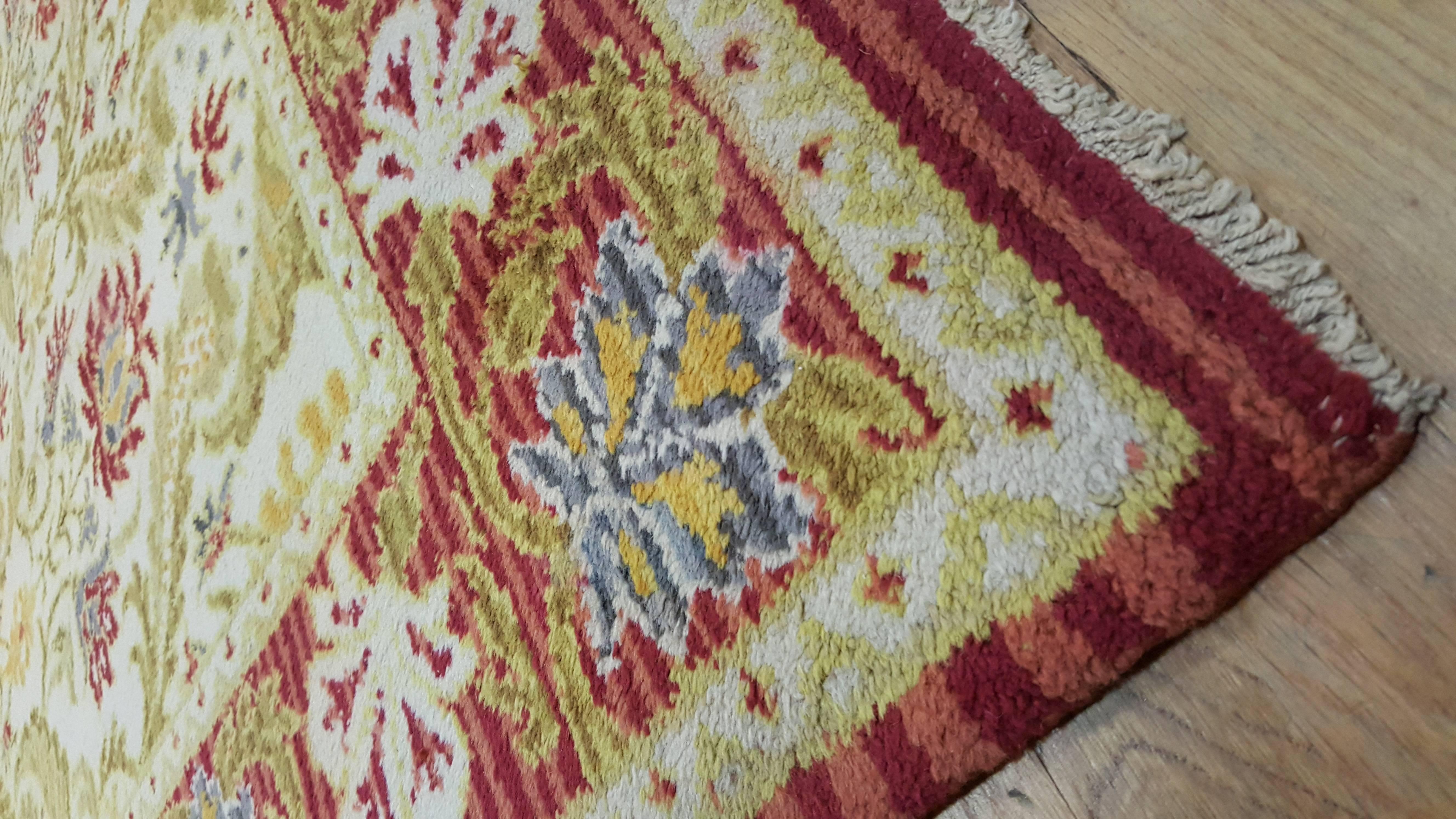 Hand-Knotted Antique Portuguese Carpet For Sale