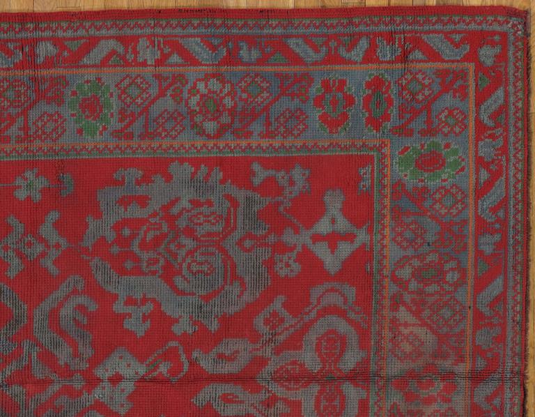 Antique Donegal Rug, Irish Rugs, Handmade Oriental Rugs, Red Wool Rug