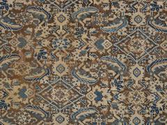 Antique Persian Bakhshaish, Taupe Handmade Wool Oriental Rug