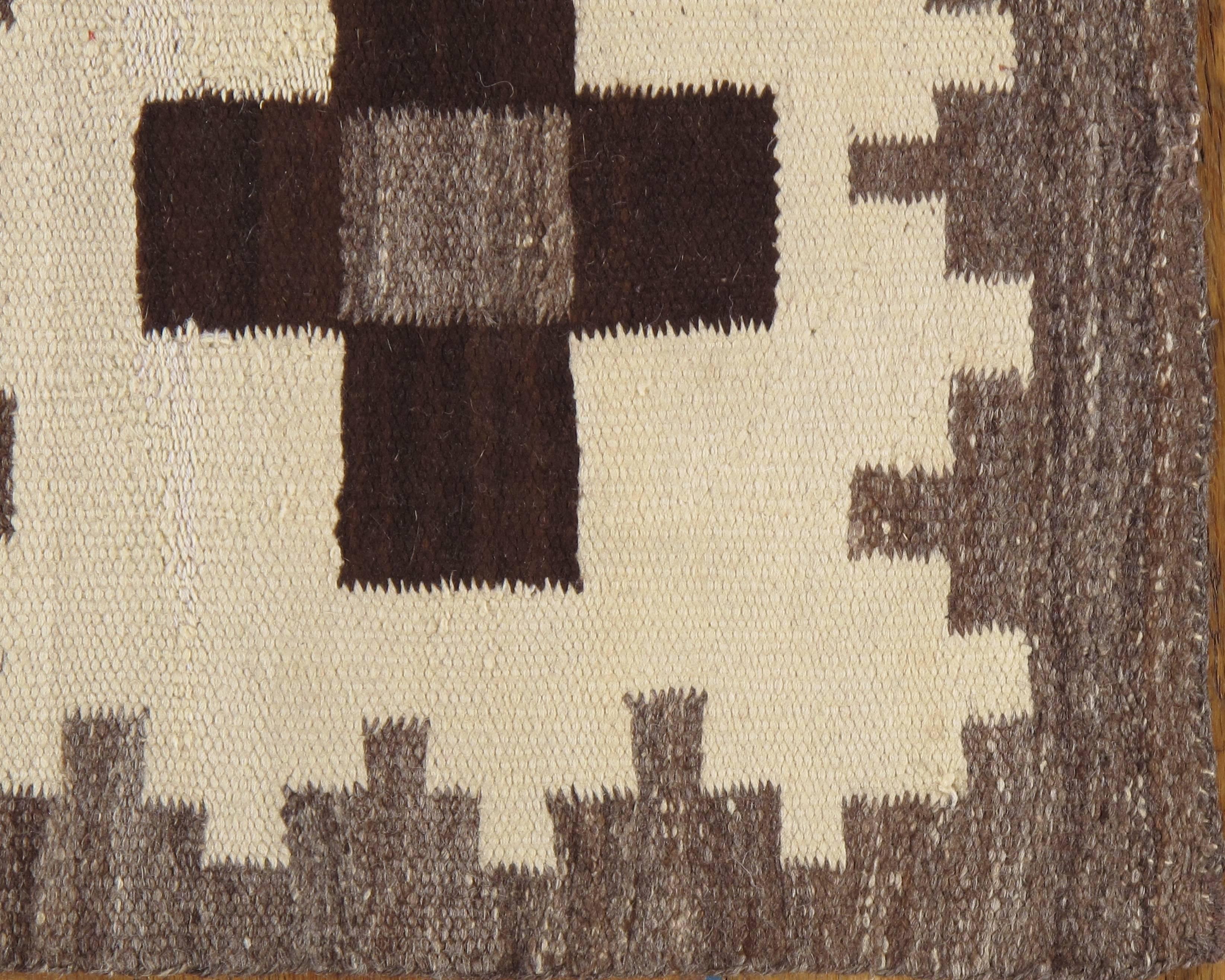 American Antique Navajo Rug, Wool Beige Oriental Rug, Handmade Navajo Rug