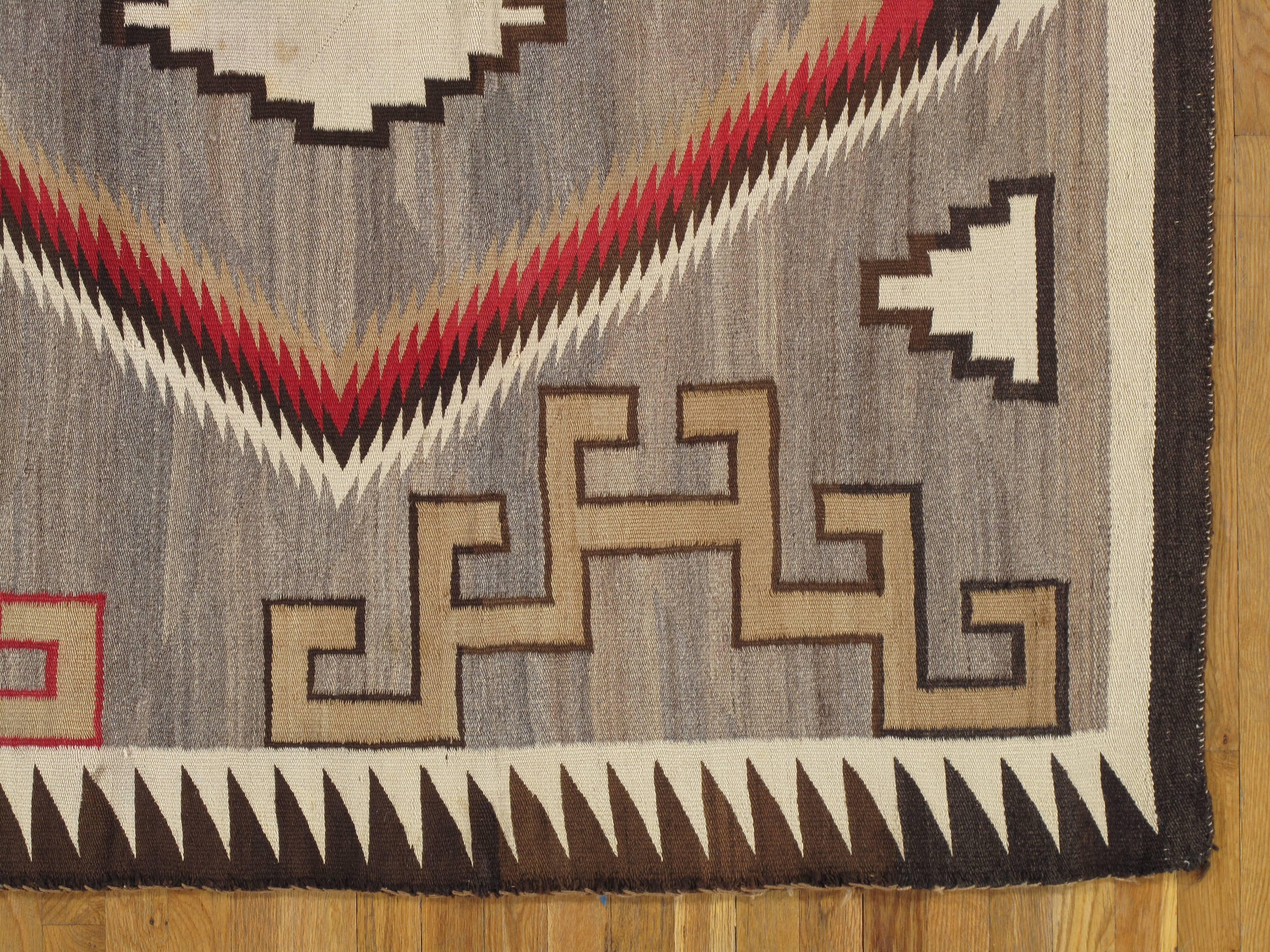 American Antique Navajo Rug, Handmade Rug, Oriental Rug, Grey Rug