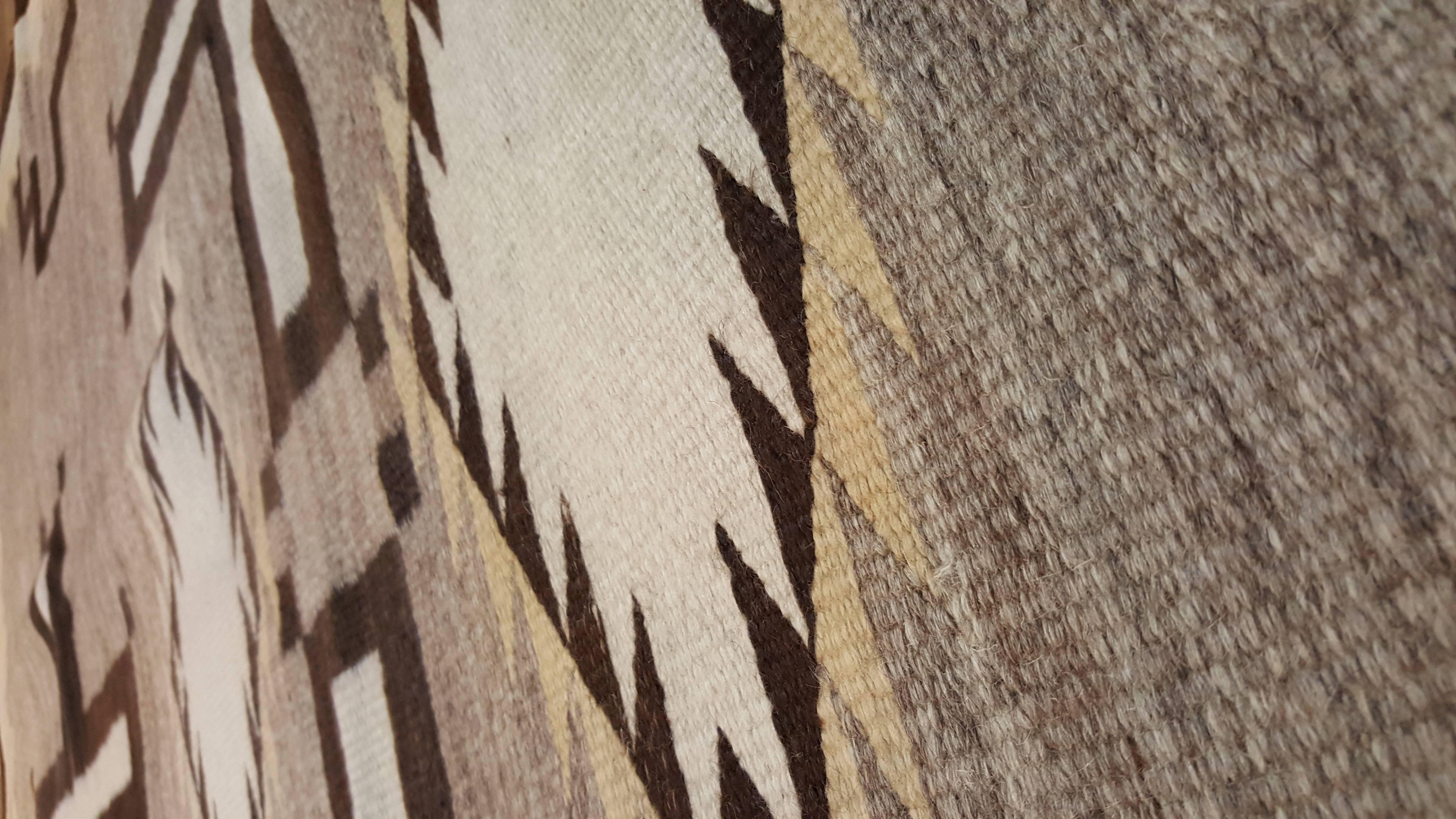 Early 20th Century Antique Navajo Carpet, Oriental Rug, Handmade Wool Rug, Gray Color