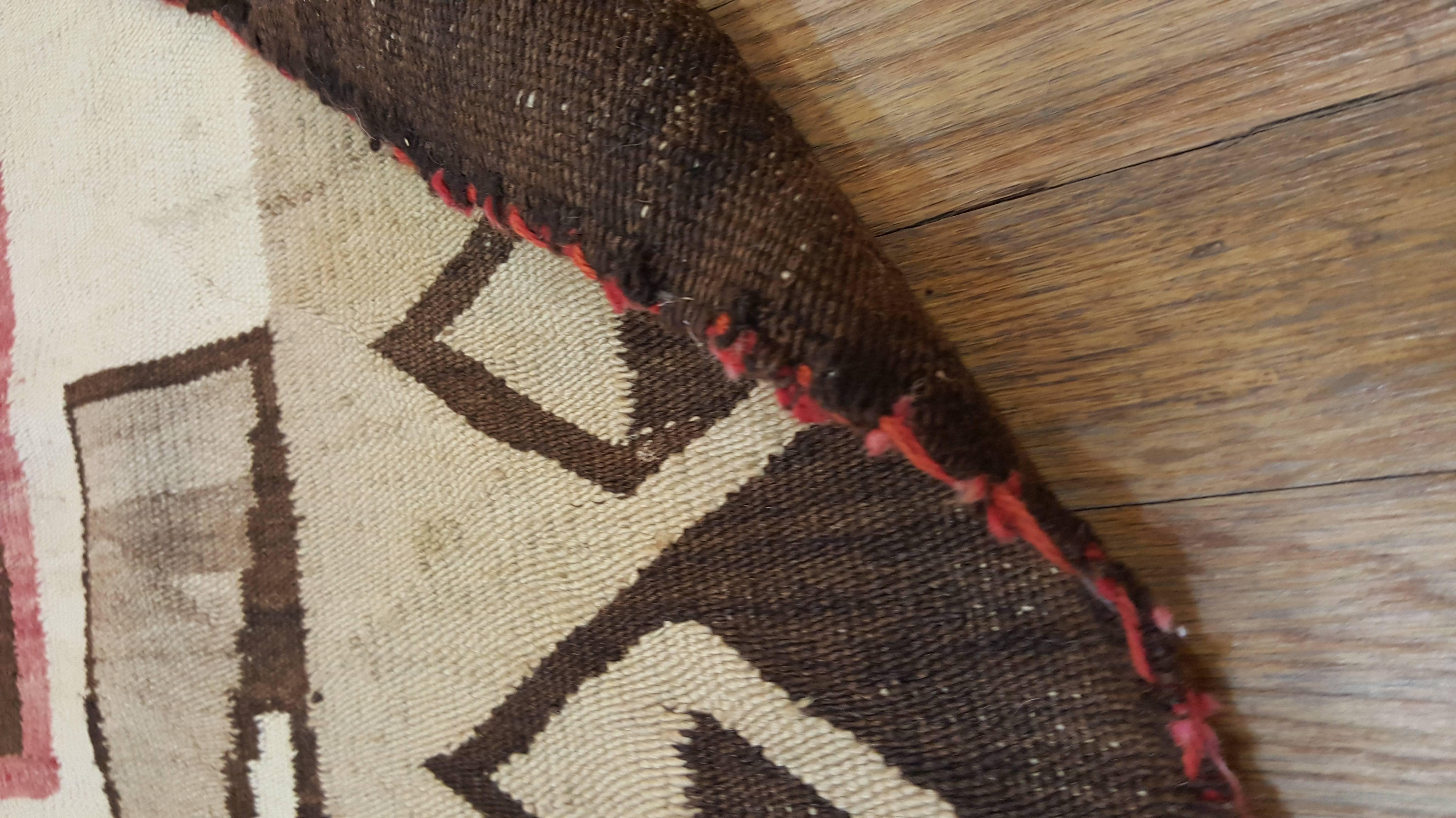 Antique Navajo Carpet, Oriental Rug, Handmade Wool Rug, Gray Color 1