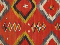 Antique Navajo Blanket, Oriental Rug, Handmade Wool Rug, Red Color