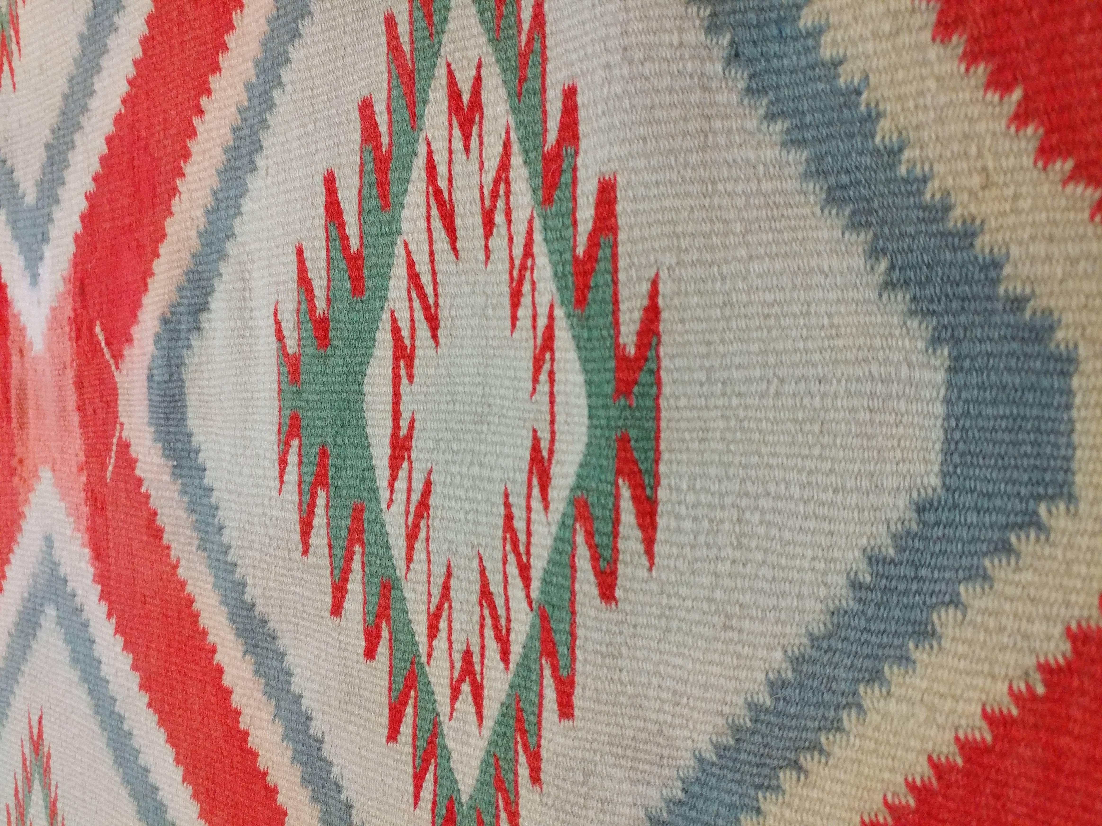 Hand-Knotted Antique Navajo Germantown Child Blanket, Oriental Handmade Wool Rug