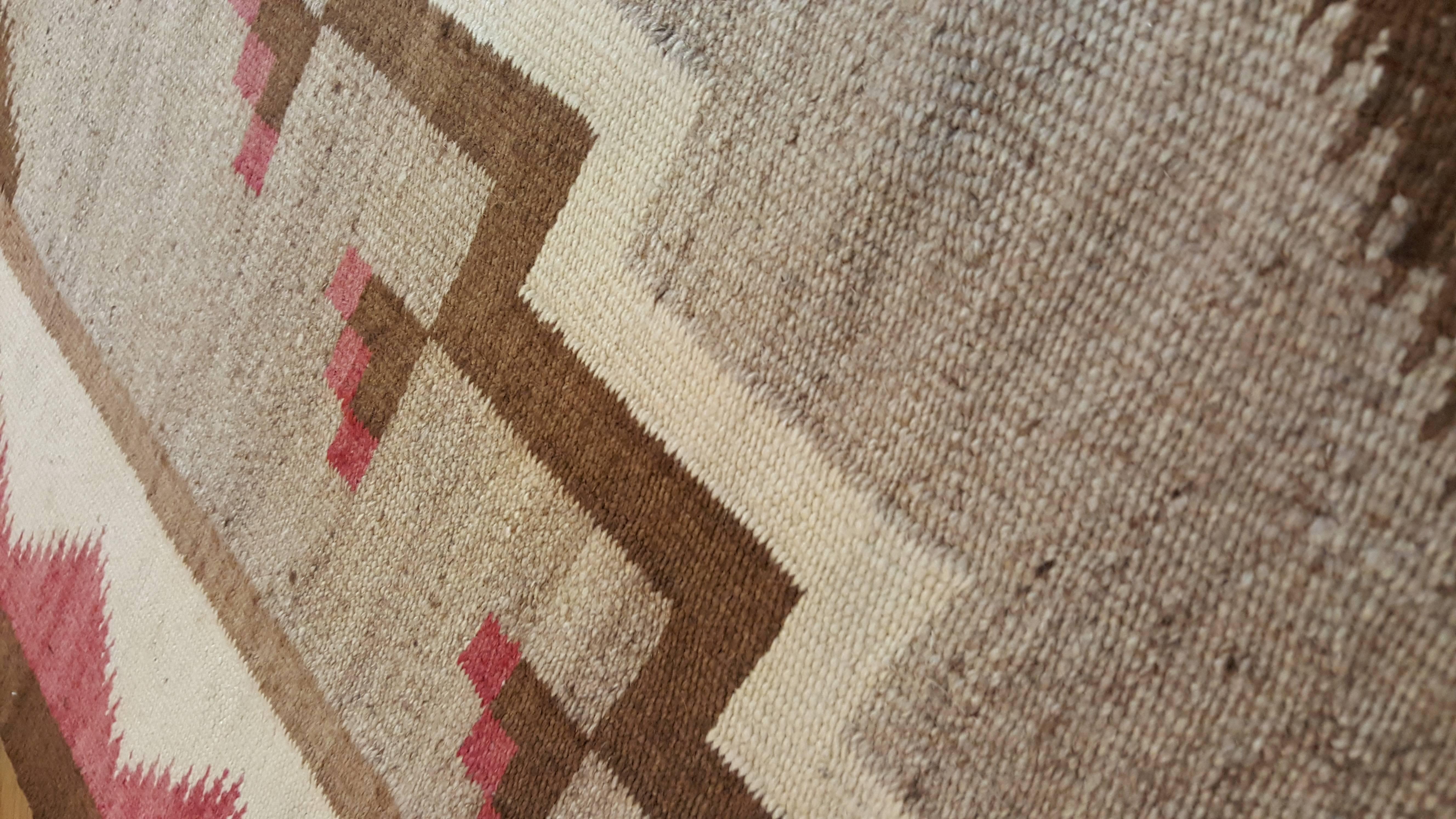 19th Century Antique Navajo Carpet, Oriental Rug, Handmade Wool Rug, Gray Color For Sale