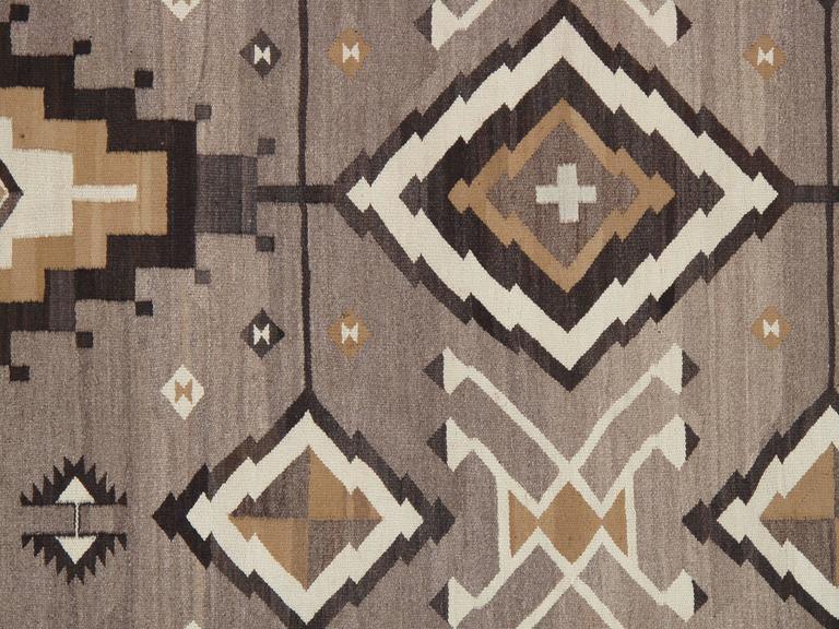 Antique Navajo Carpet, Oriental Rug, Handmade Wool Rug, Gray Color at ...