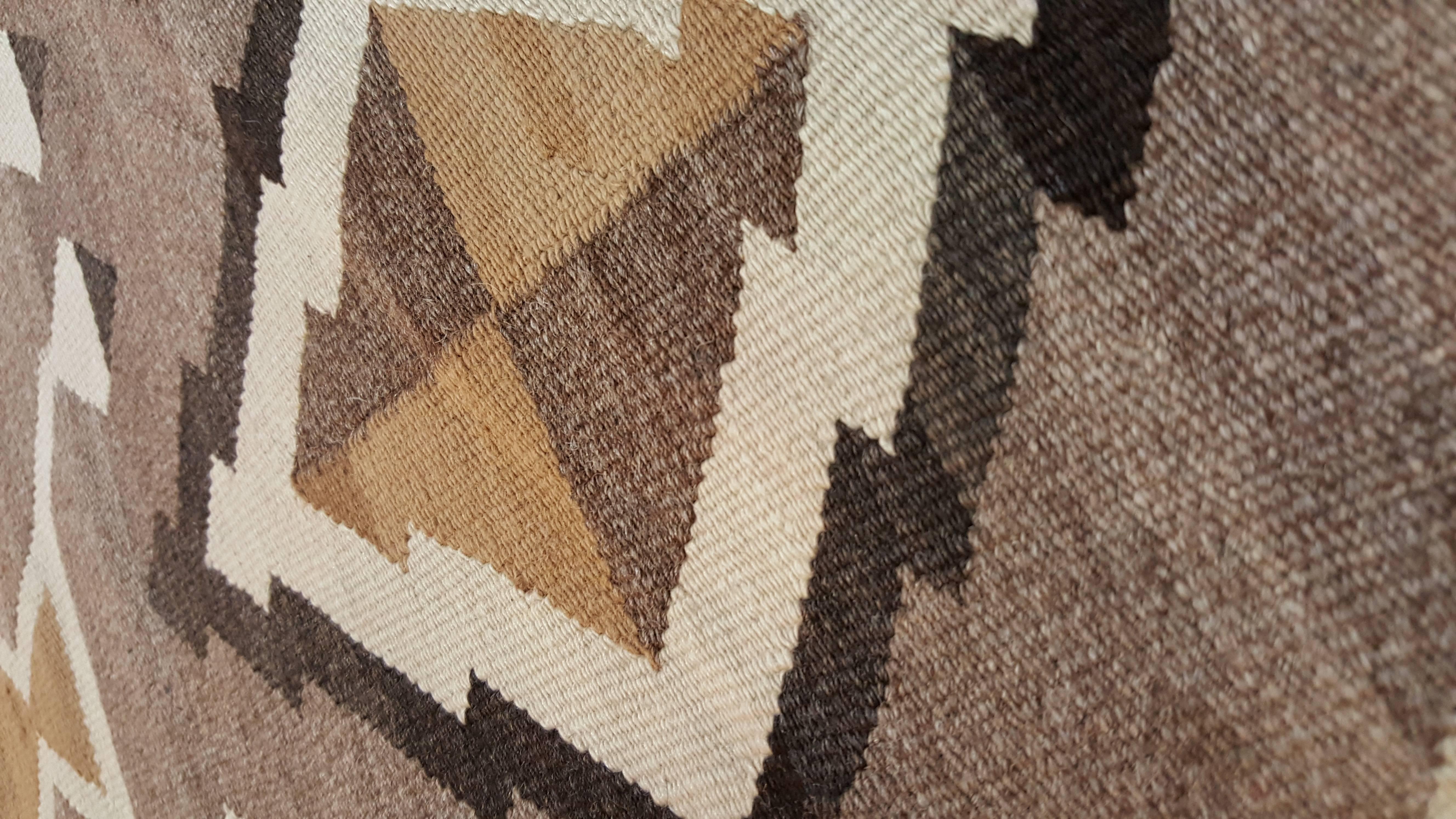 Antique Navajo Carpet, Oriental Rug, Handmade Wool Rug, Gray Color 2