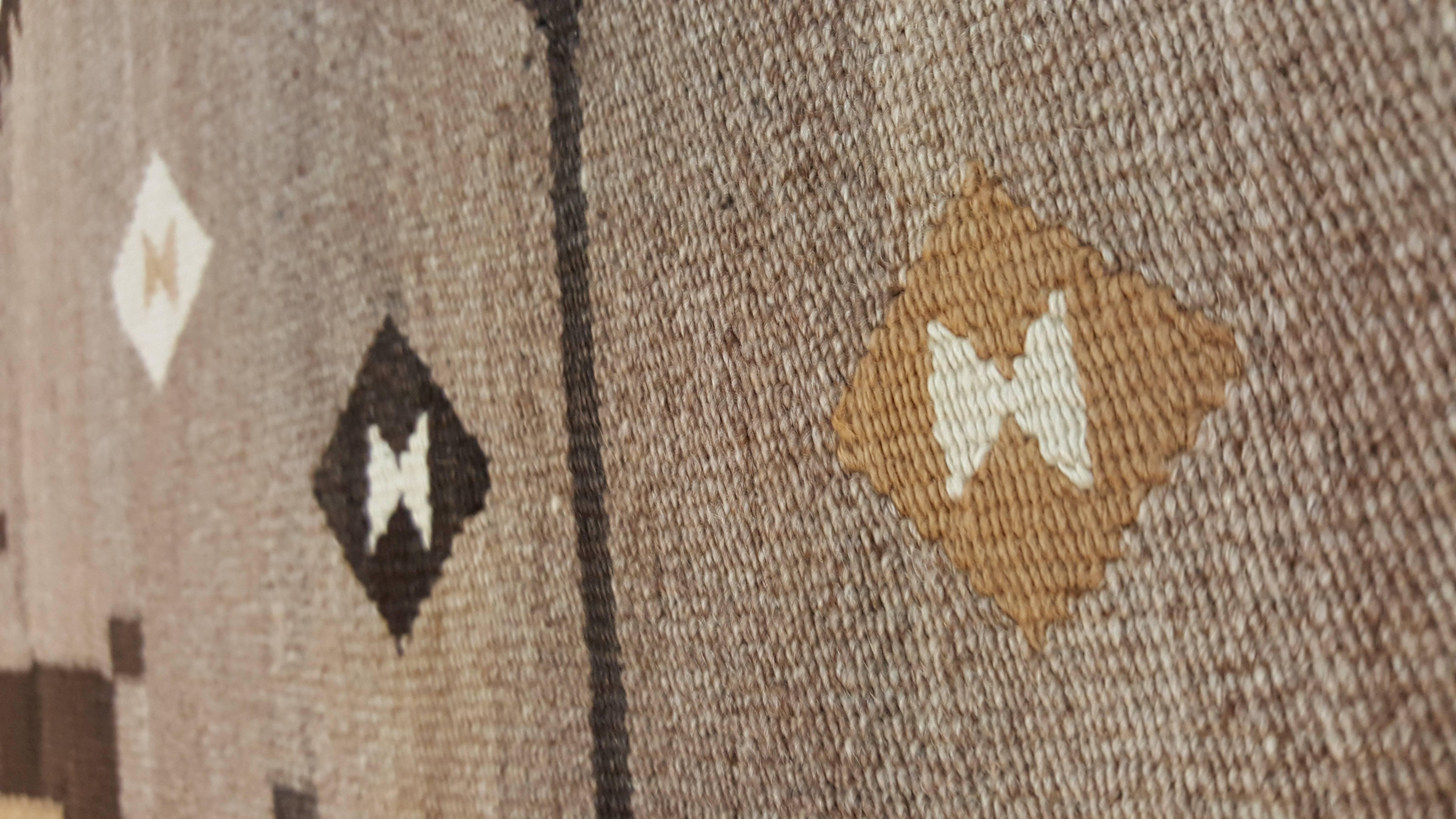 Antique Navajo Carpet, Oriental Rug, Handmade Wool Rug, Gray Color 4