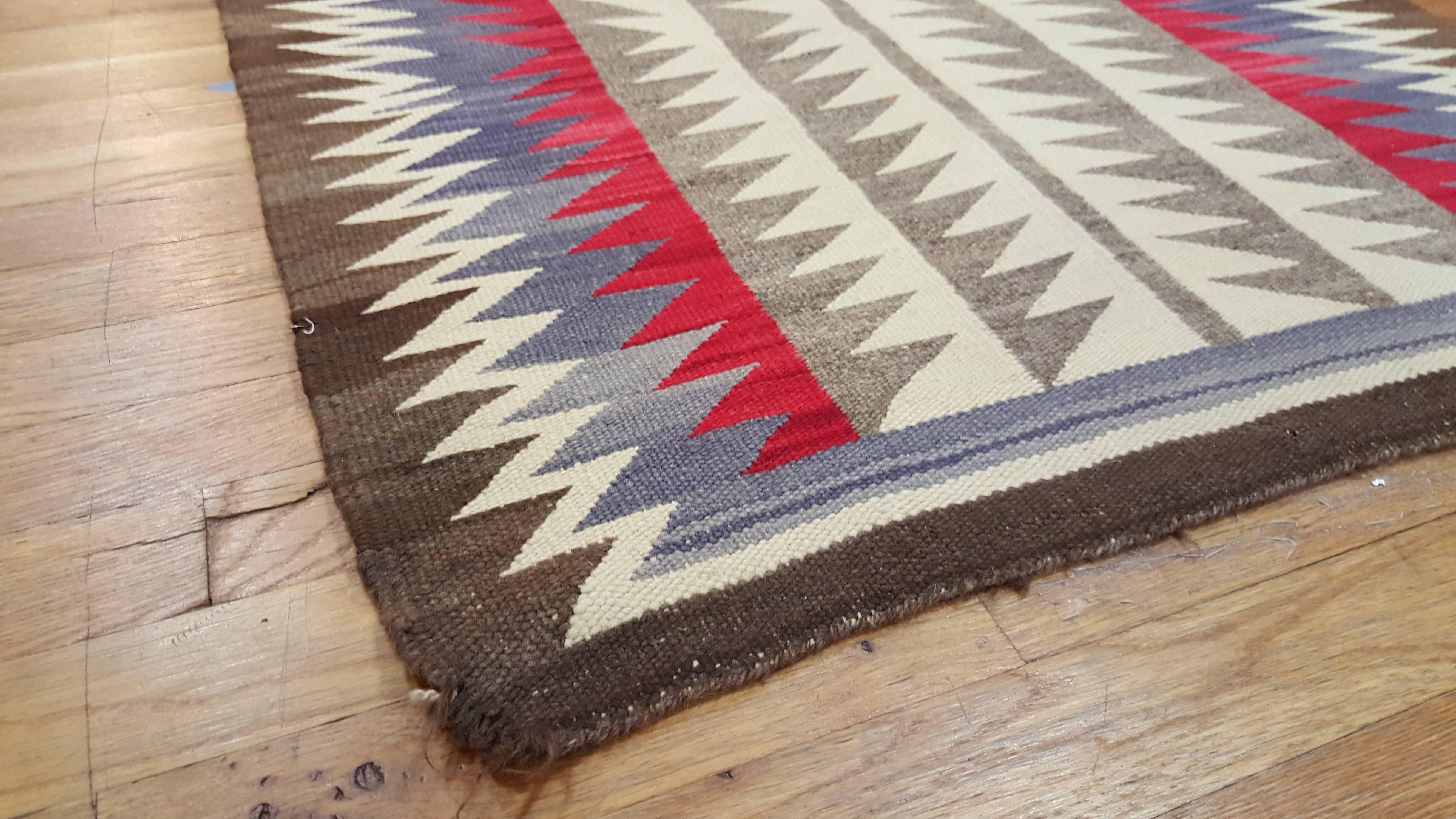 Hand-Knotted Antique Navajo Carpet, Oriental Rug, Handmade Wool Rug, Beige Color