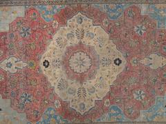 Antique Persian Mohtasham Kashan Rug, Handmade Rug, Red, Navy, Light Blue