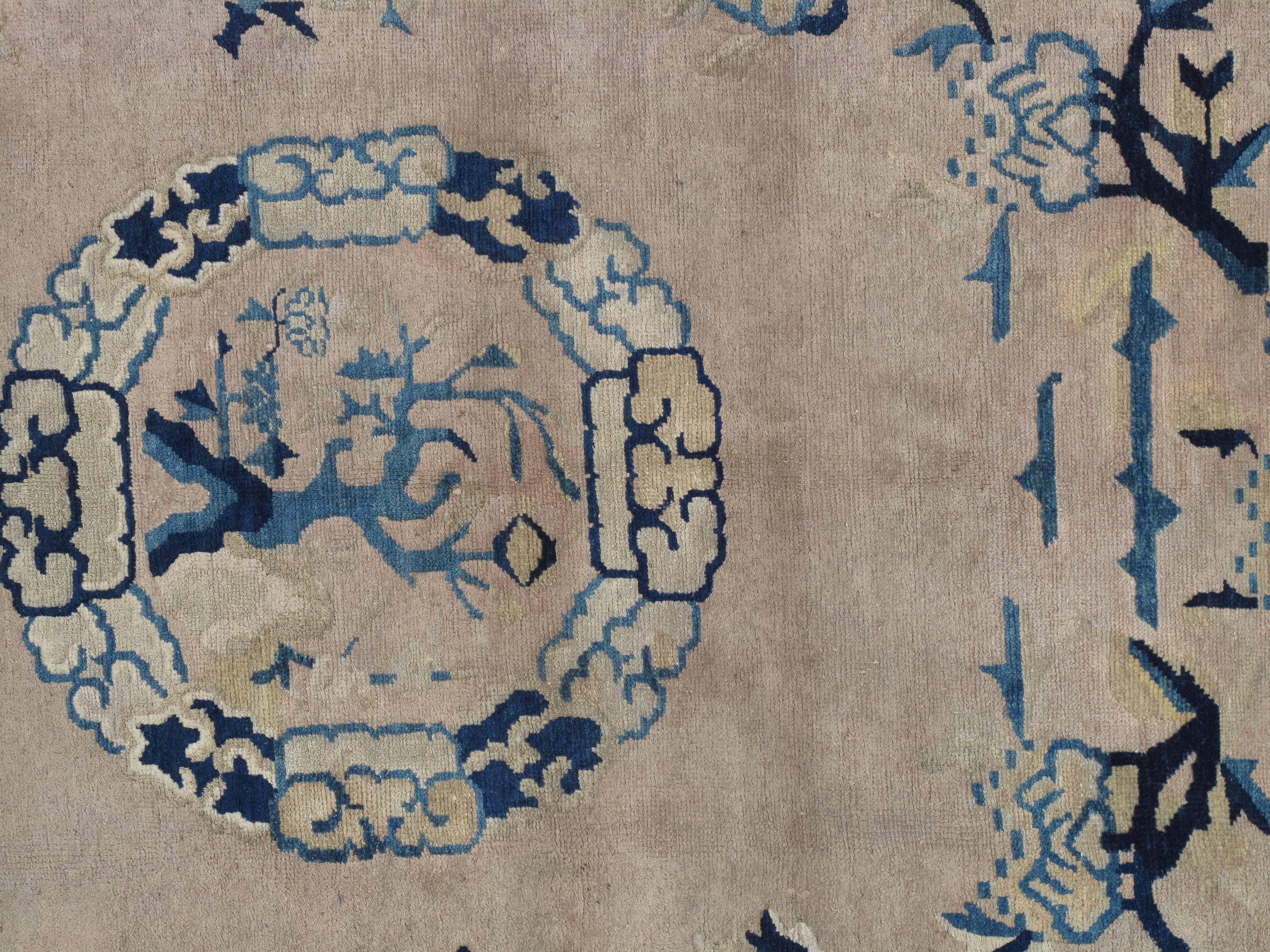 China has a long tradition of carpets and the original ones, probably used as merchandise, are dated at over 2000 years ago. The art of knotting carpets was however, introduced somewhere around the 15th century in China.
The patterns on some of the