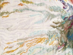 Vintage Rya Handmade Carpet, Multicolor Wool Carpet-Colorful, Vibrant, White