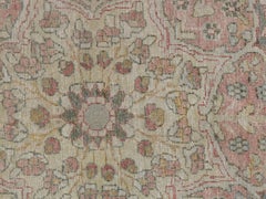 Antique Lavar Kerman Carpet, Soft Pastel Colors, Ivory, Pink, Light Gray/Blue