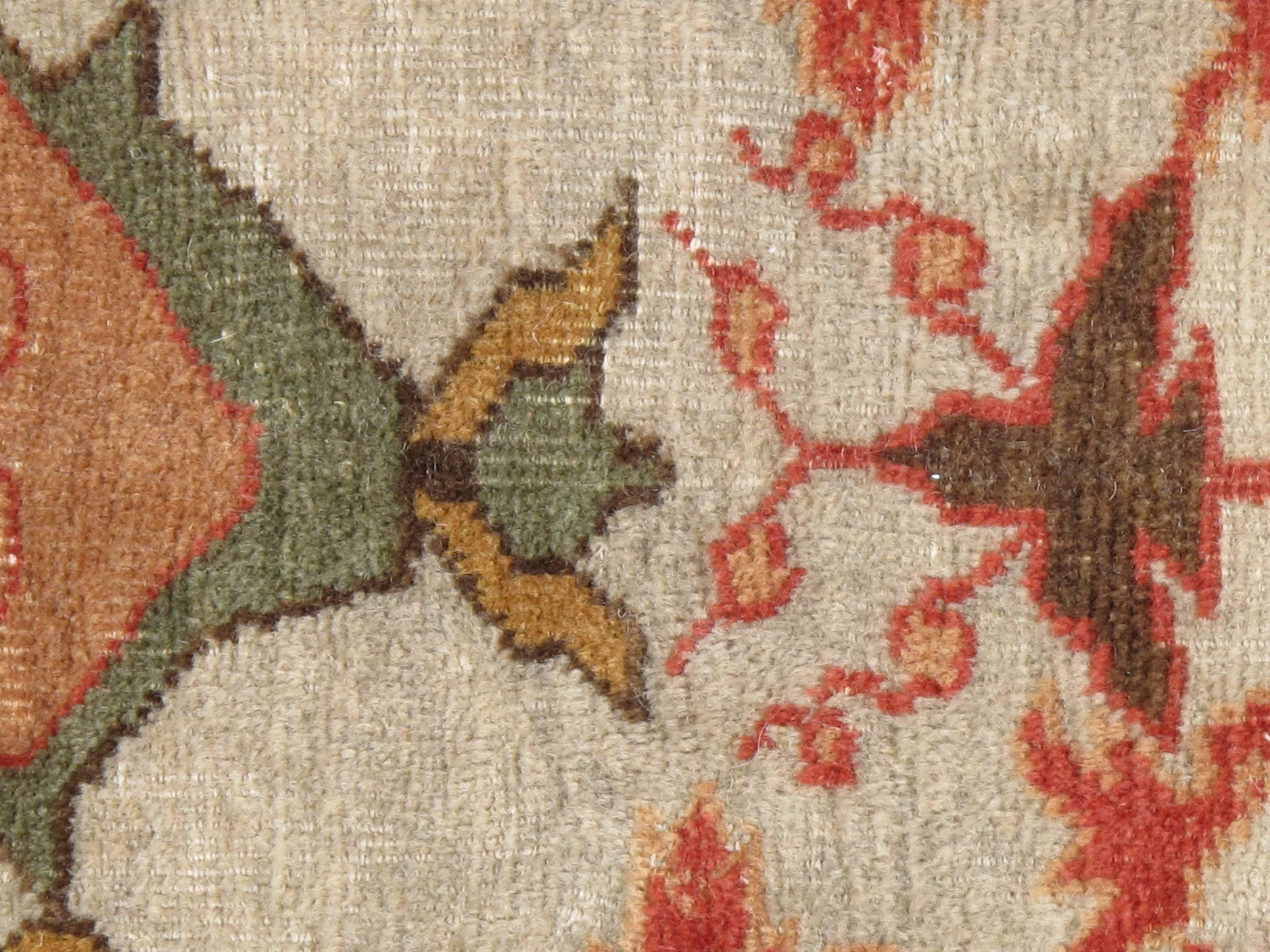 Antique Persian Sultanabad Carpet, Handmade Oriental Rug, Light Blue, Red, Green 2