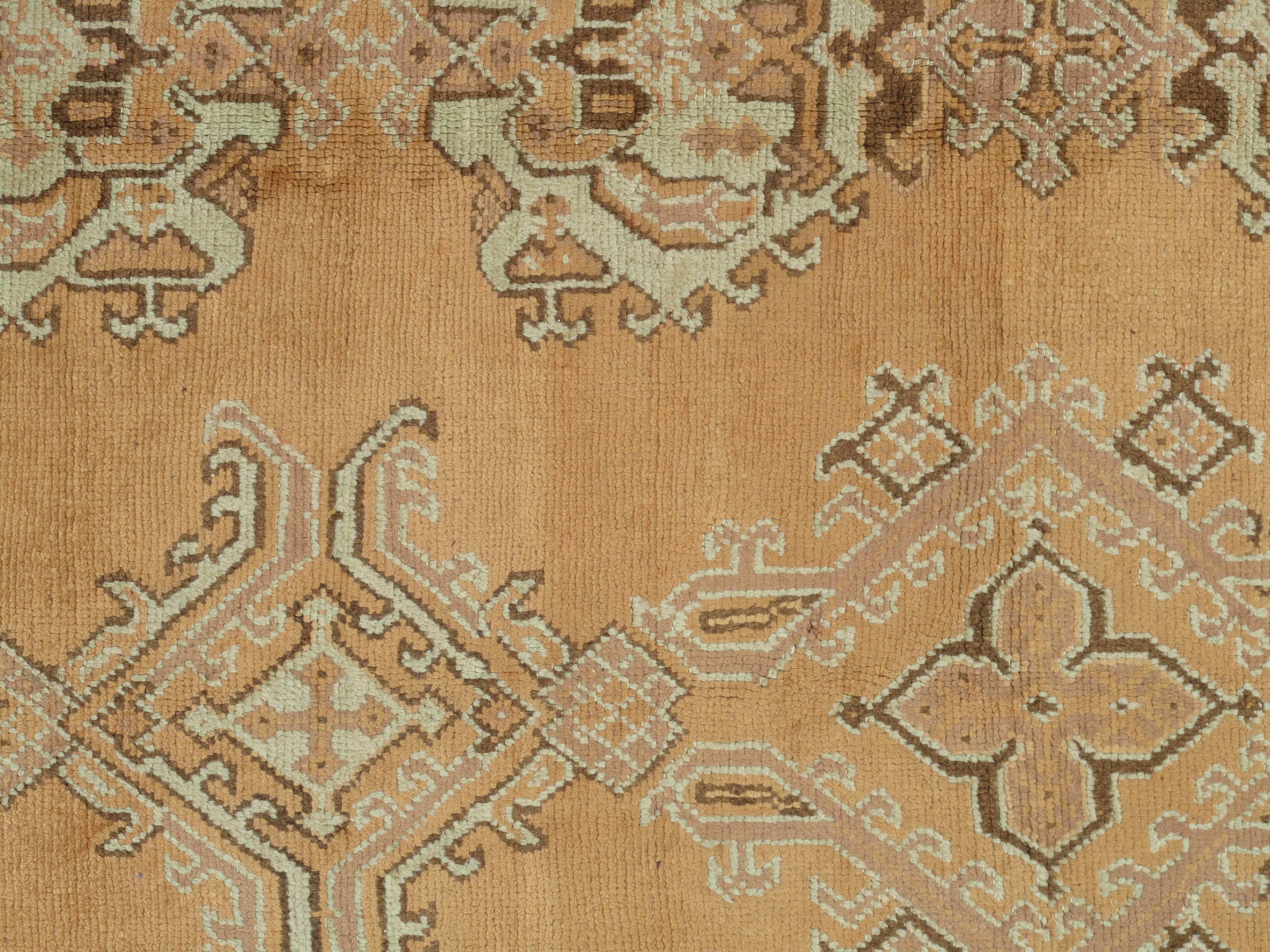 The town of Oushak first emerged as a center for the production of Ottoman Turkish court carpets from the end of the fifteenth century. Like these forerunners, the antique Oushak carpets woven in Western Turkey in the later nineteenth and early