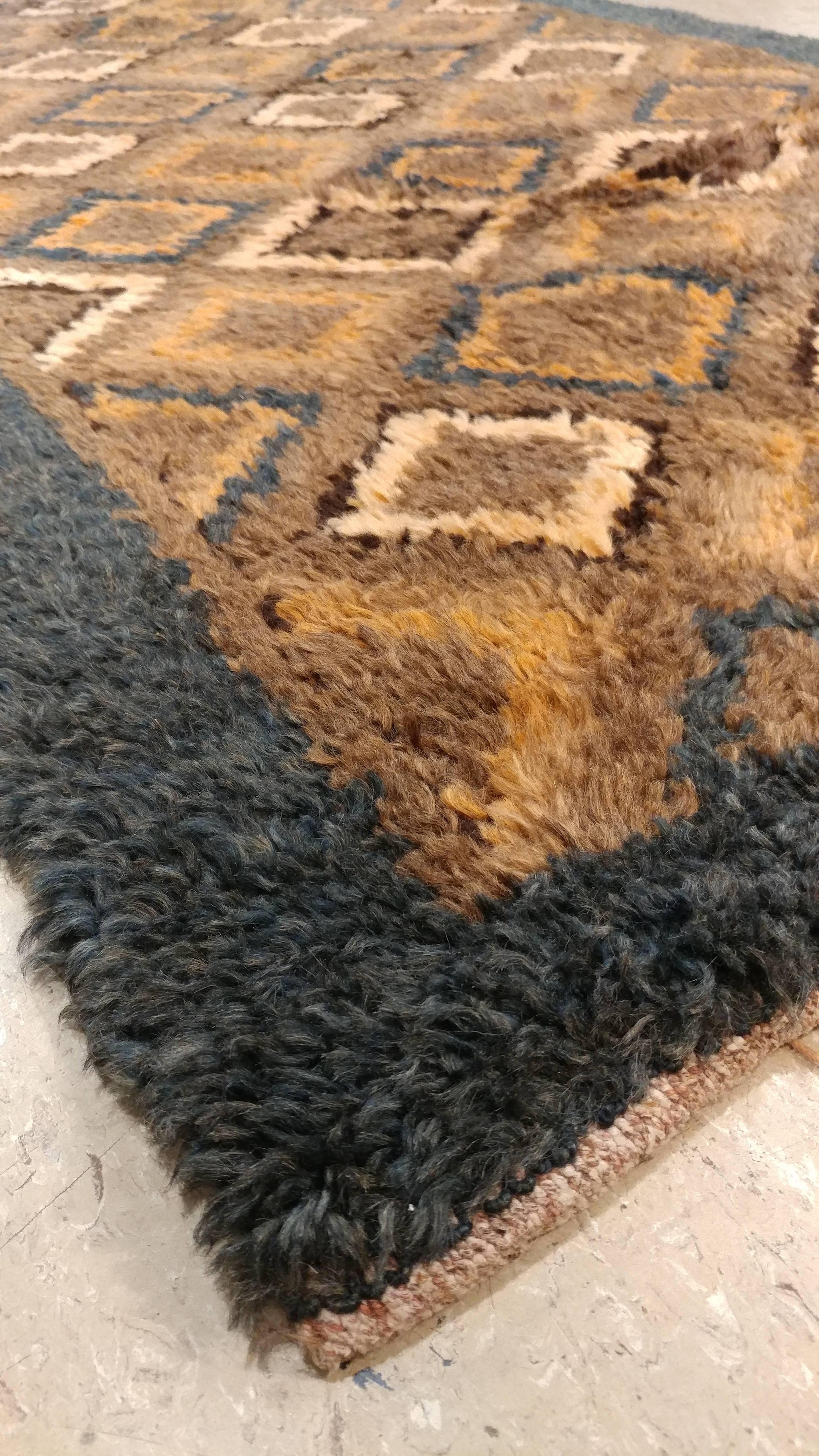 Vintage Rya Carpet, Swedish, Soft Colors, Mid-Century Modern For Sale 1