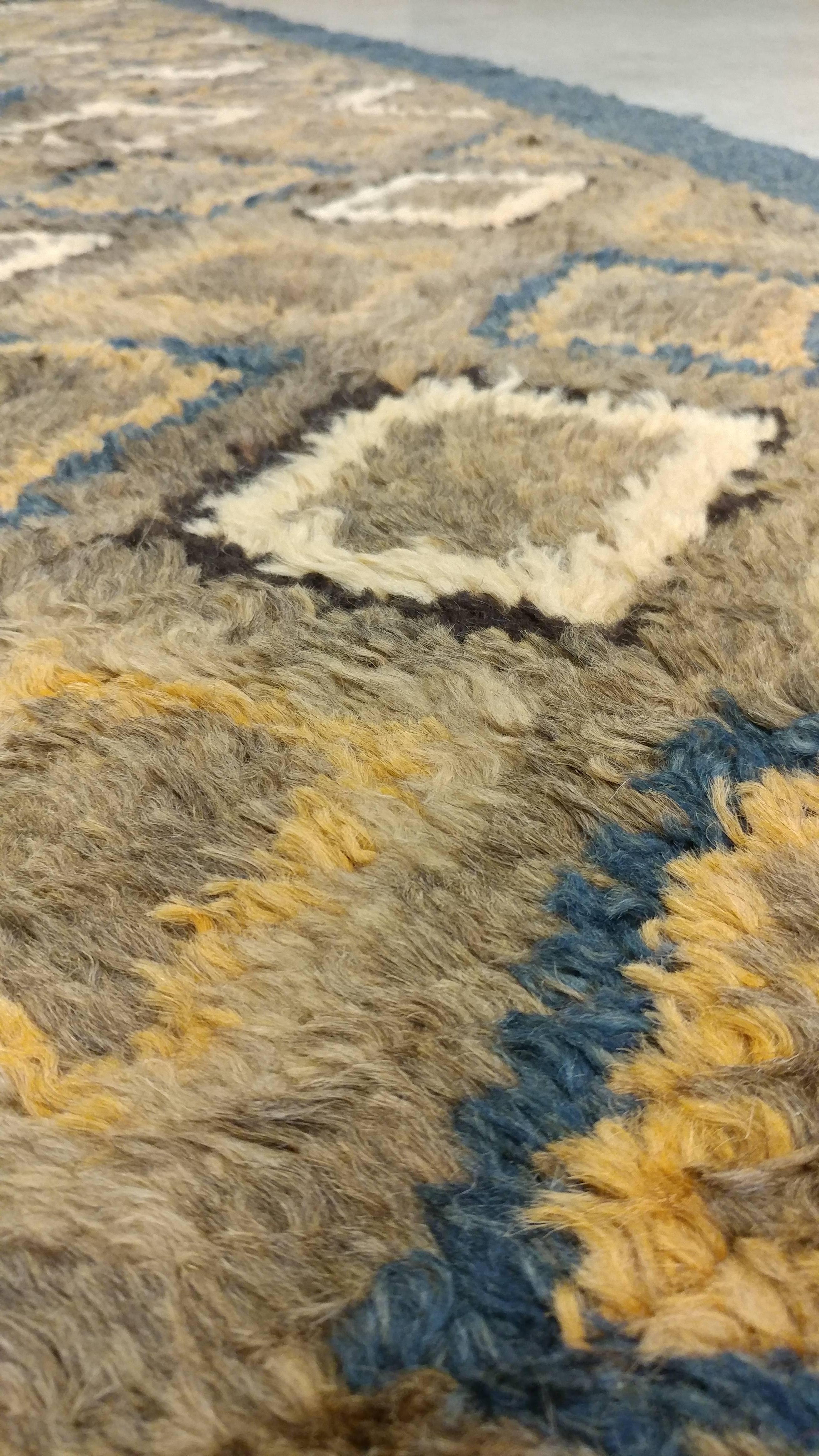 Vintage Rya Carpet, Swedish, Soft Colors, Mid-Century Modern For Sale 2