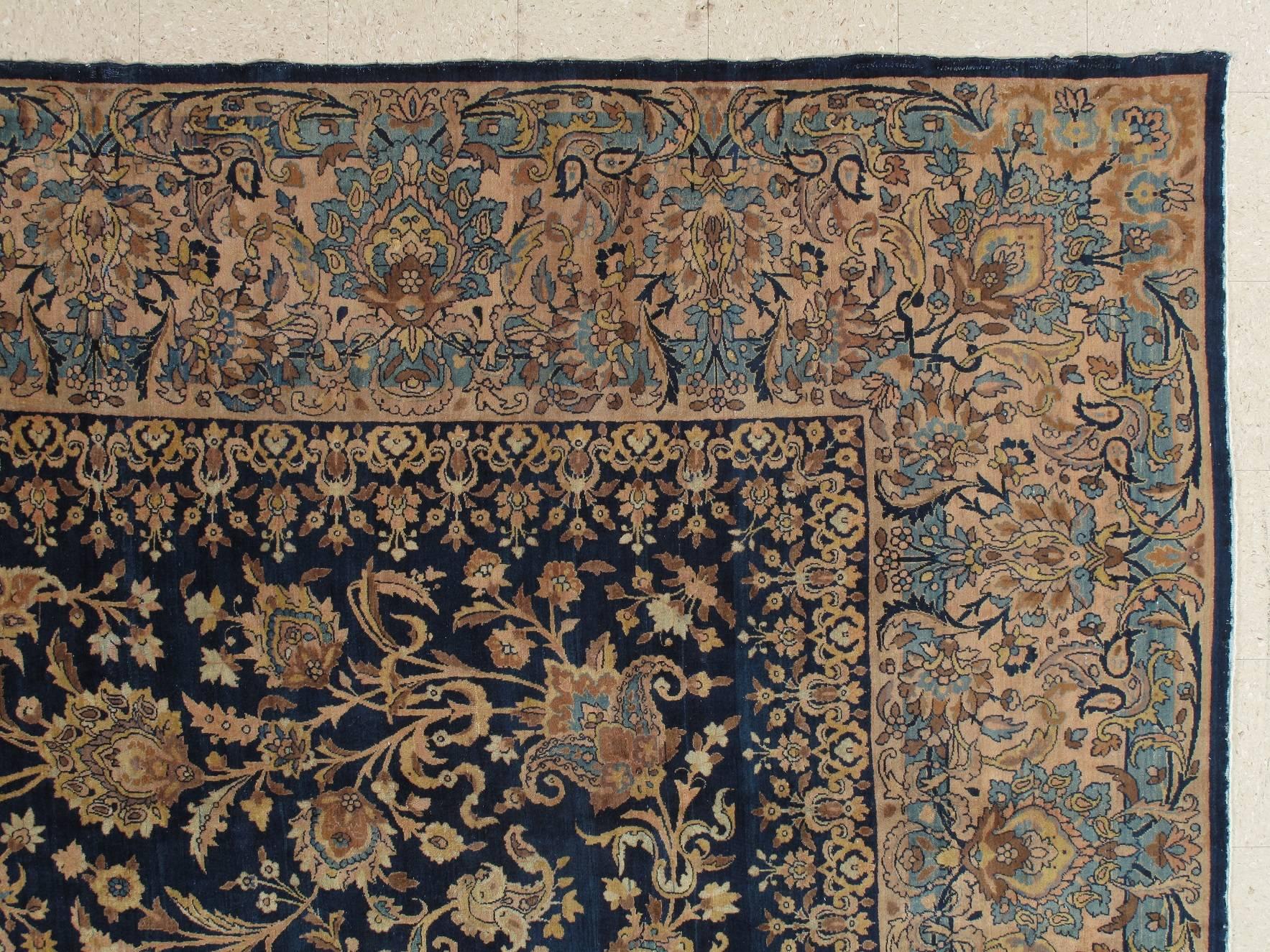 navy persian rug