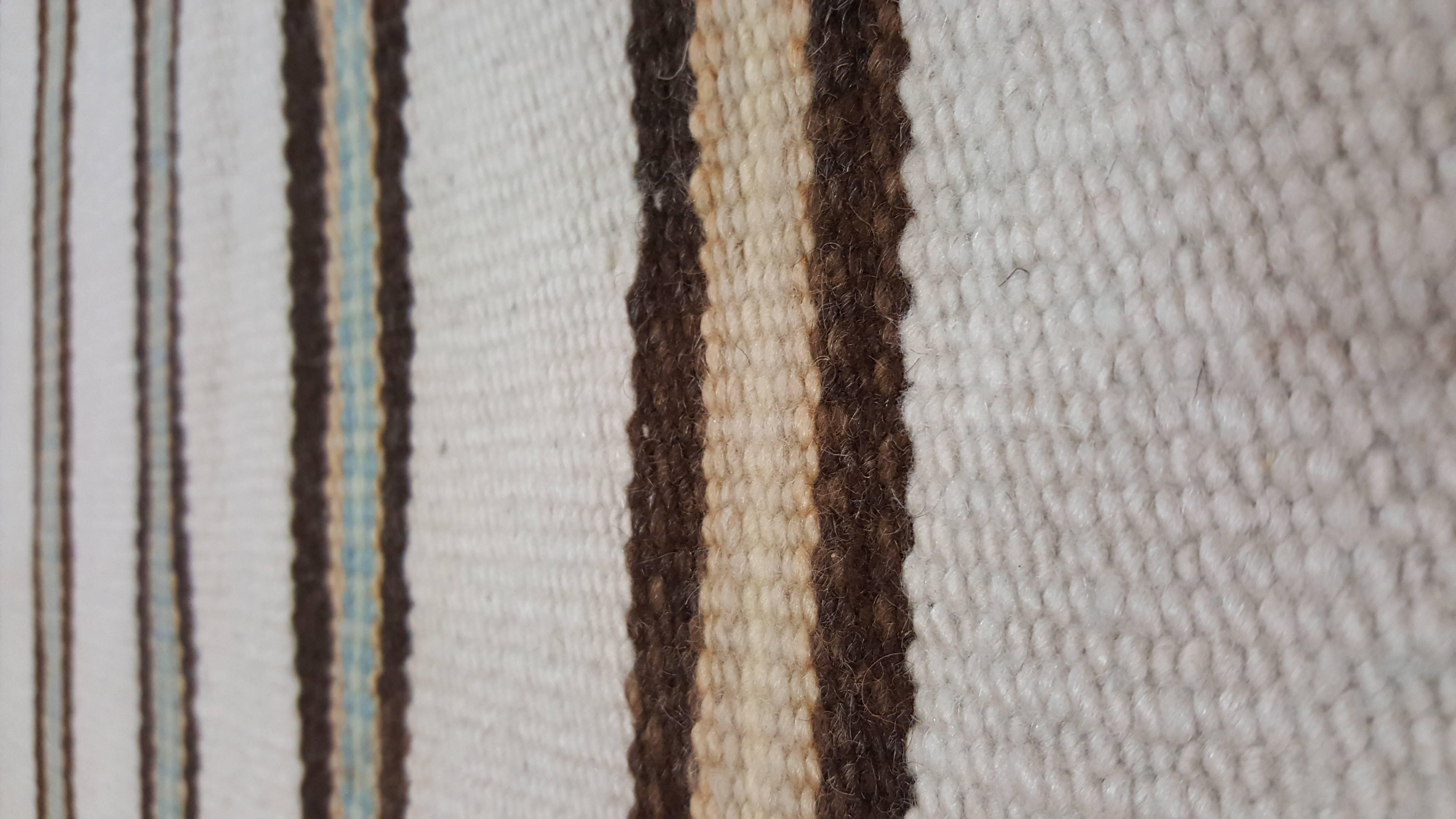 American Vintage Navajo Carpet, Folk Rug, Handmade Wool, Beige, Green, Brown