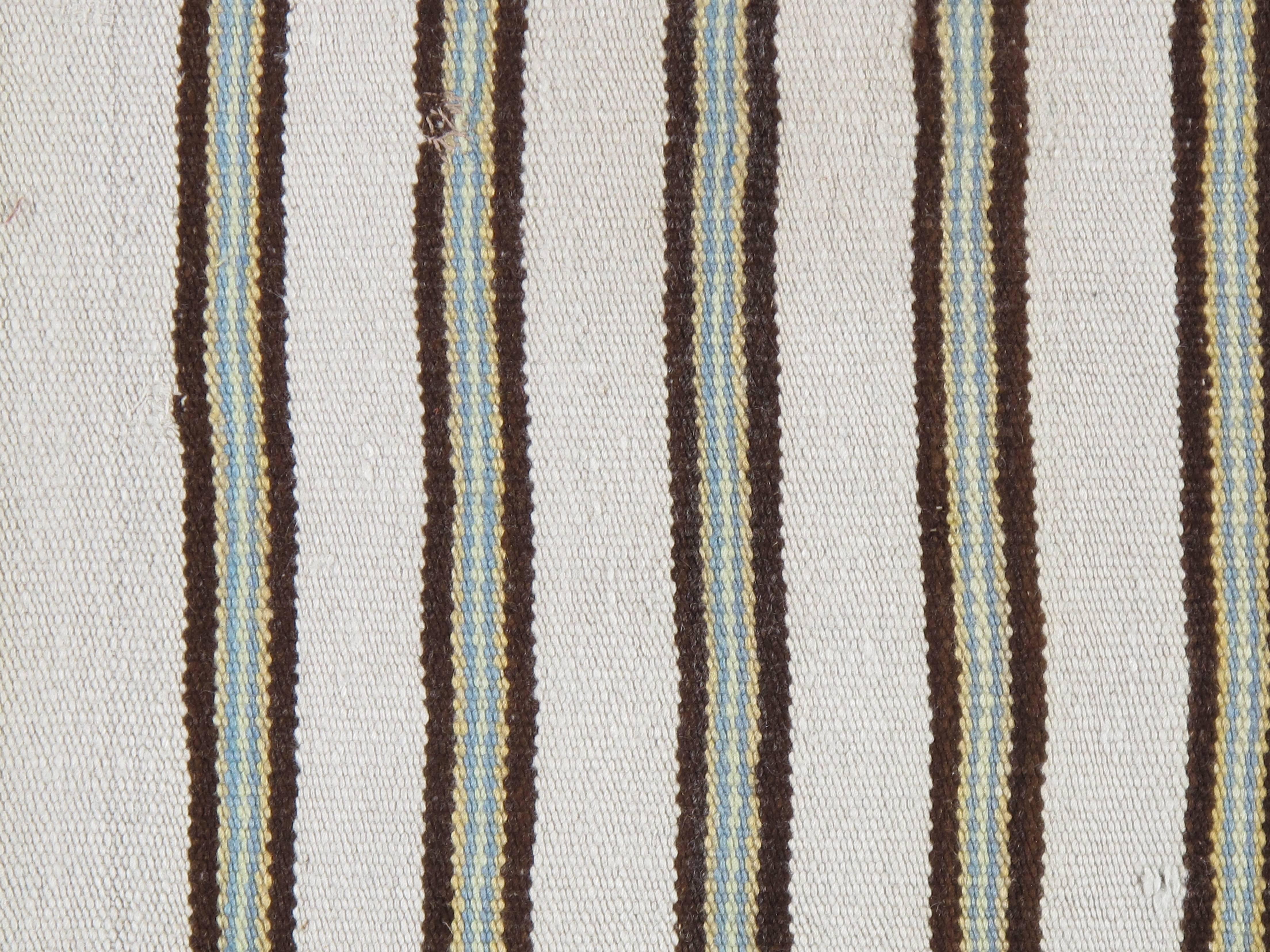 20th Century Vintage Navajo Carpet, Folk Rug, Handmade Wool, Beige, Green, Brown
