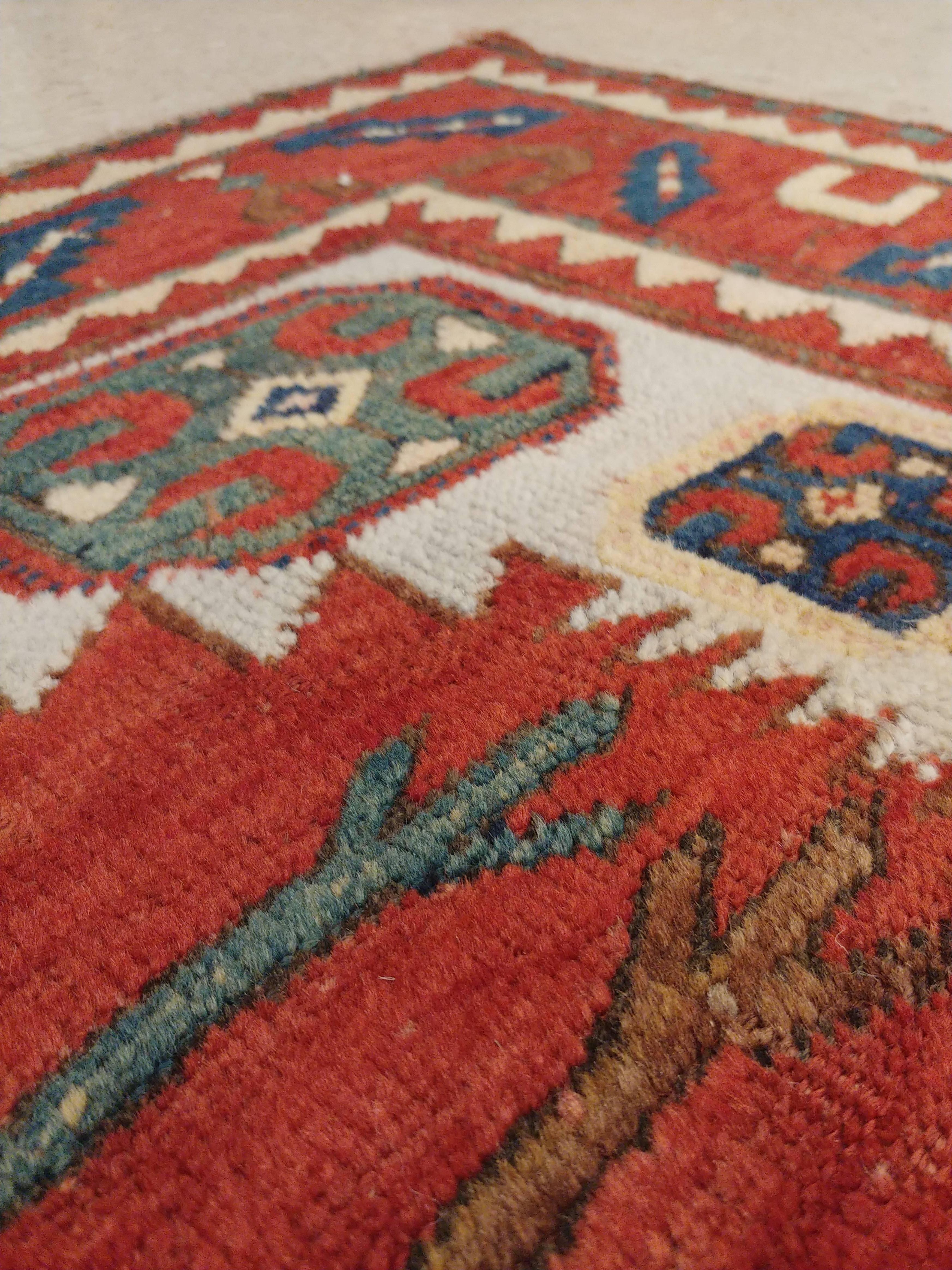 Karachov Kazak: A quite famous and seldom-found design type, usually attributed to the Armenian weavers of the high Caucasus Mountains. The best of the Karachov rugs (also spelled Karachoph) are stunning beautiful 19th century antique Oriental rugs,