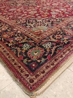 Persian Silk Kashan Carpet, Handmade Oriental Rug, circa 1920