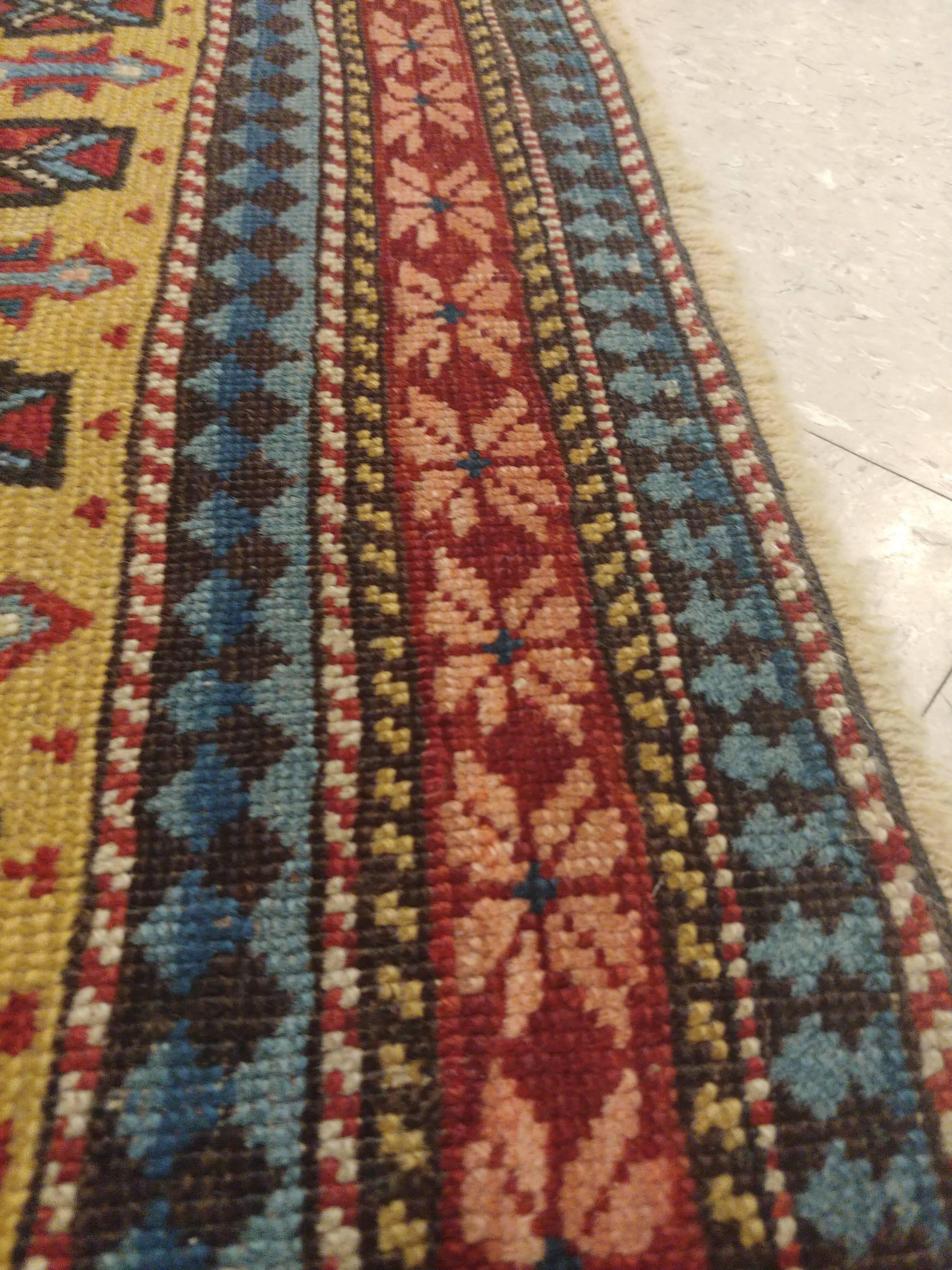 Antique Shirvan Rug, circa 1880 Hand Knotted, Wool Oriental Rug In Good Condition In Port Washington, NY