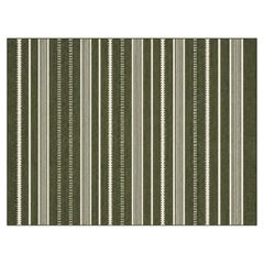 Handmade Woolen Flat Weave Area Rug, 8x10 Olive Green And Cream Striped Wool Rug