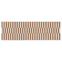 Handmade Cotton Area Flat Weave Runner, 3x10 Tan And Cream Striped Indian Rug