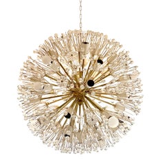 Pair of Large Dandelion Crystal Chandeliers by Emil Stejnar for Rupert Nikoll
