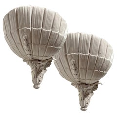Pair of Scallop Shell Plaster Wall lights, English, 1960s
