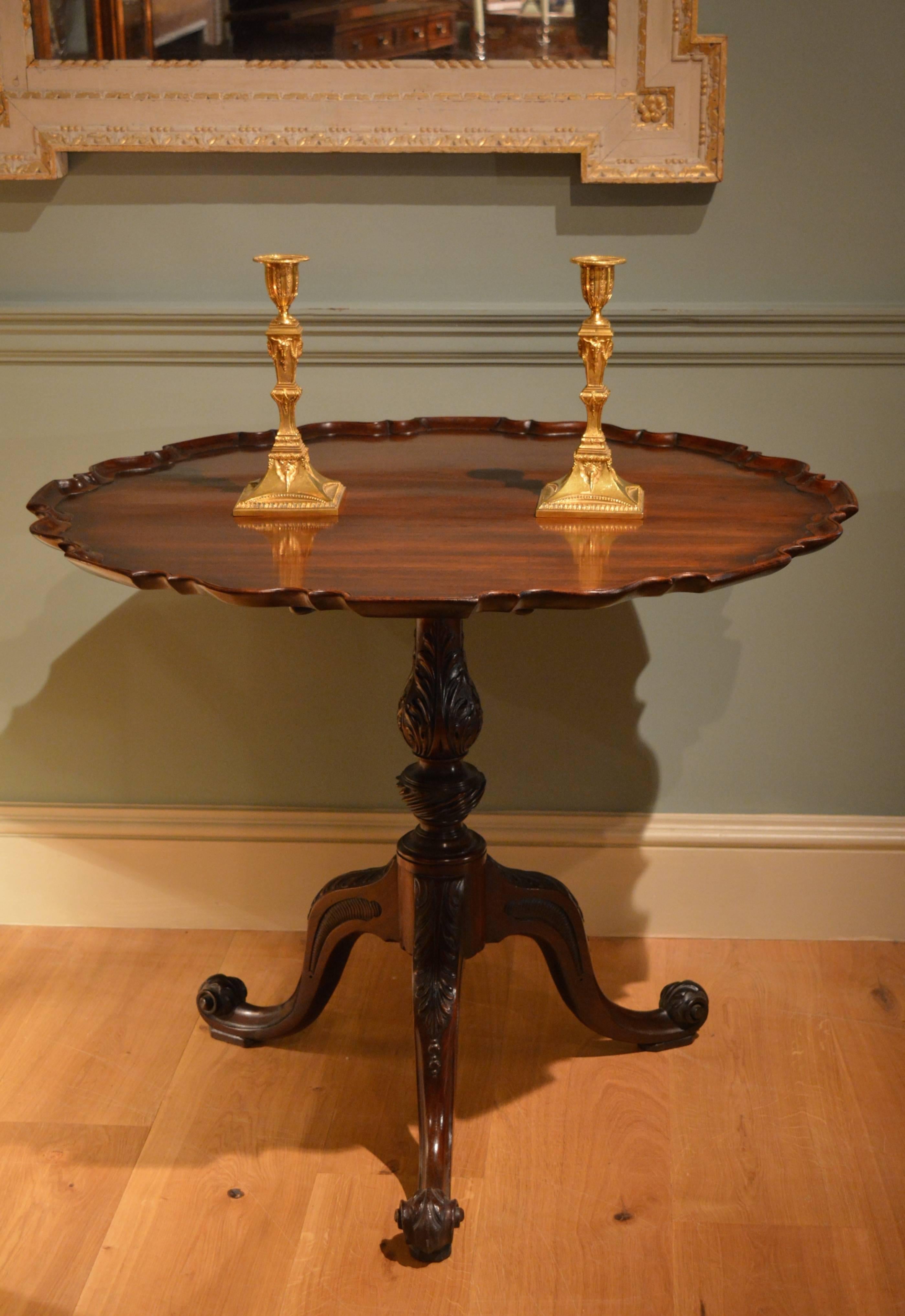 Georgian 18th Century Mahogany Piecrust Tripod Table