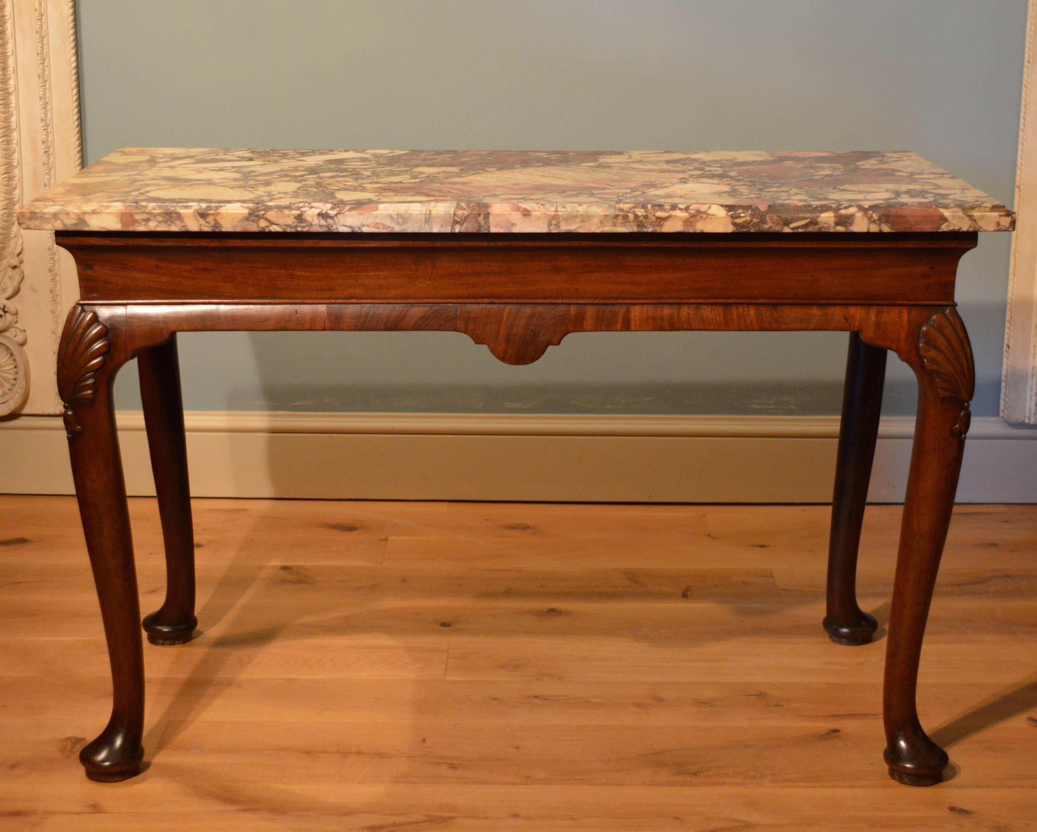 Georgian 18th Century Mahogany Marble-Top Side Table