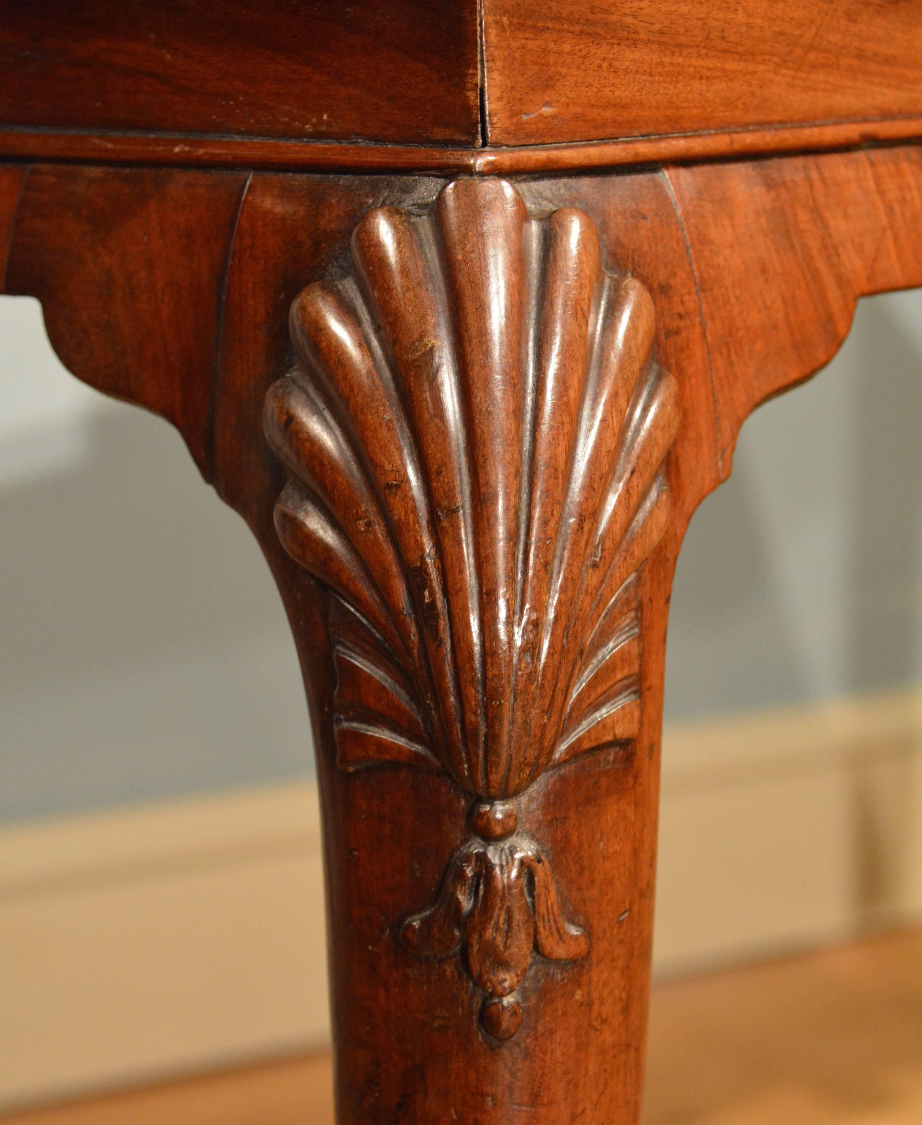 English 18th Century Mahogany Marble-Top Side Table