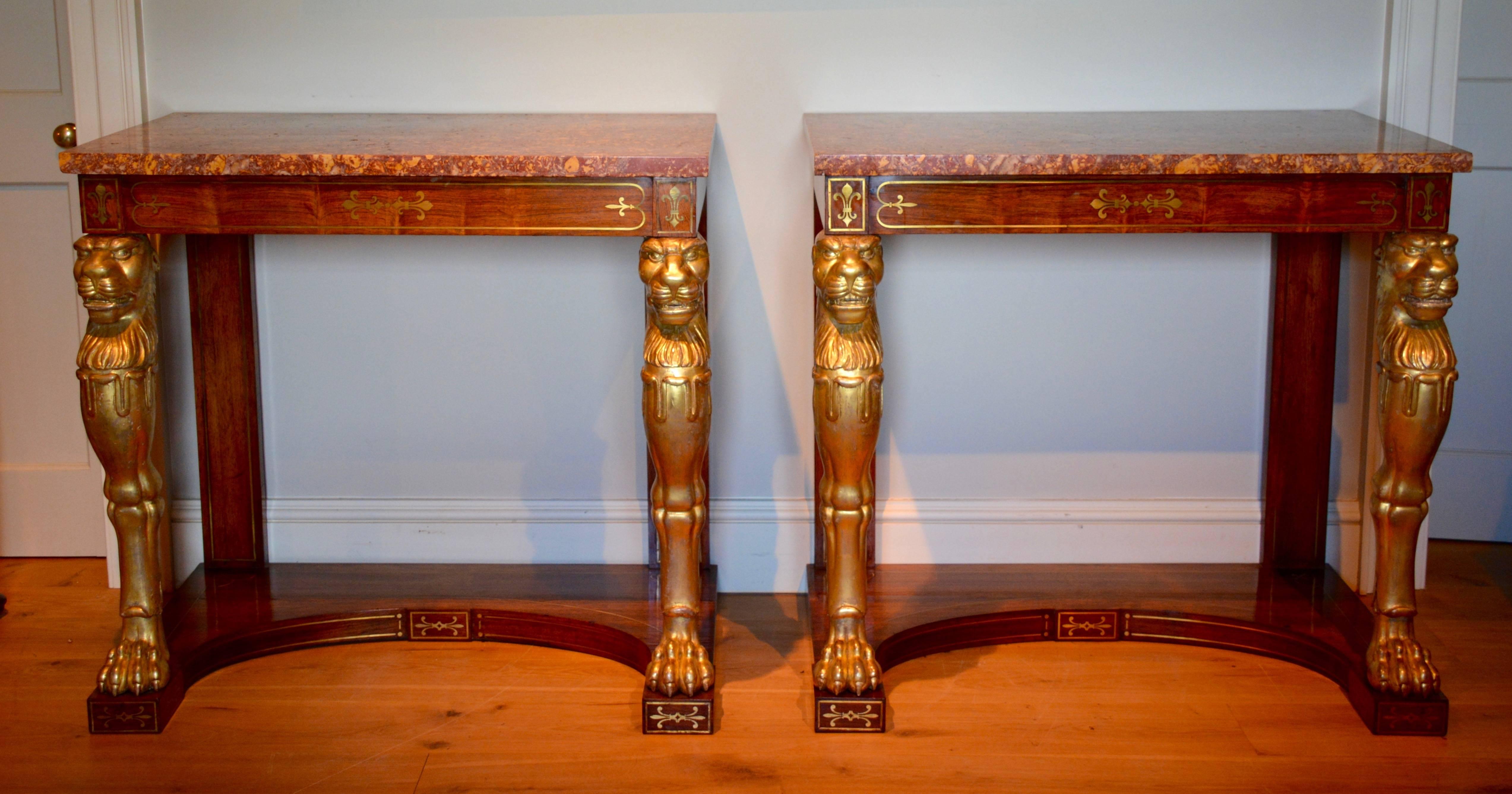 Fine Pair of Early 19th Century Marble-Top Side Tables 2