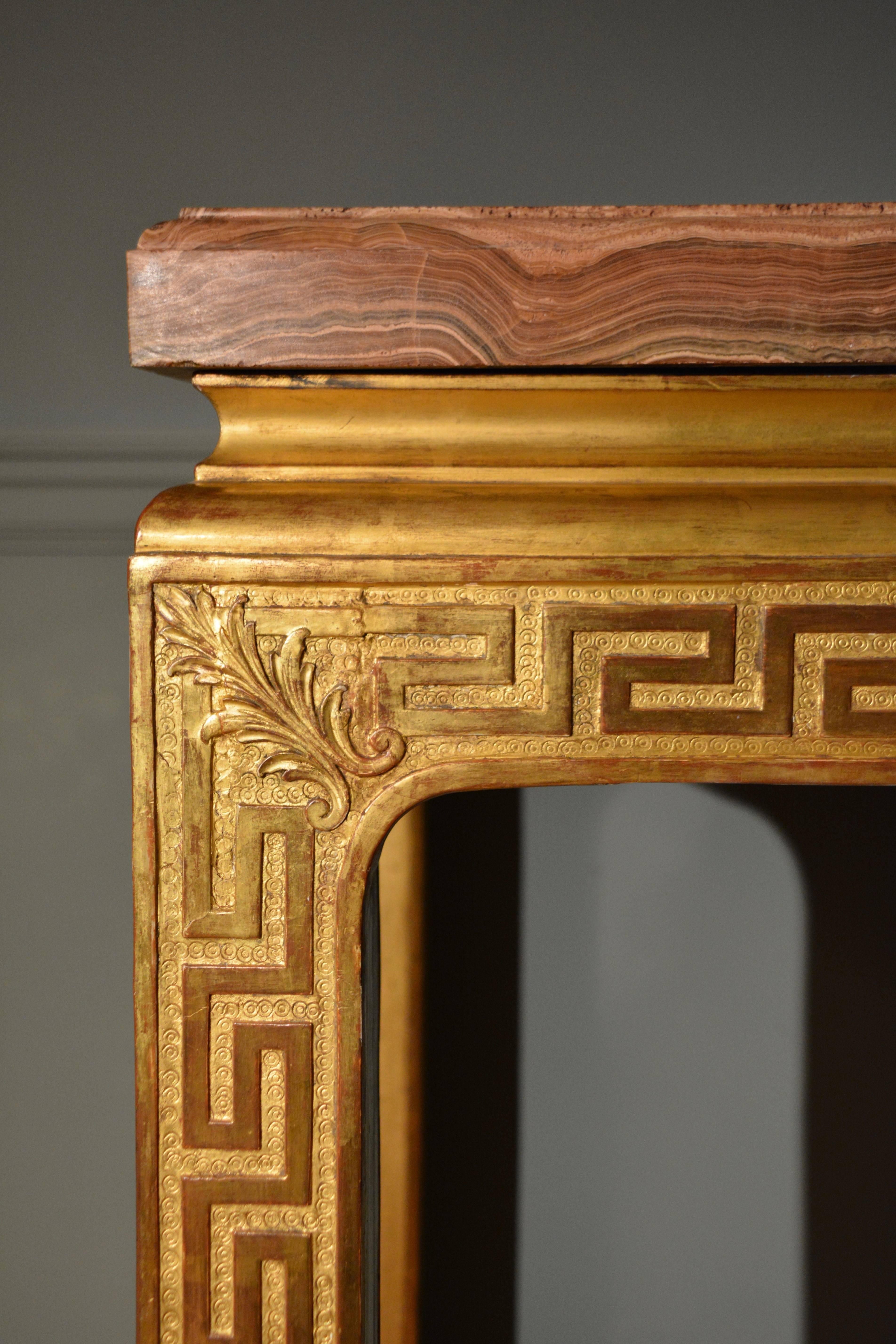 Georgian 18th Century Fine Carved Giltwood marble top Side Table