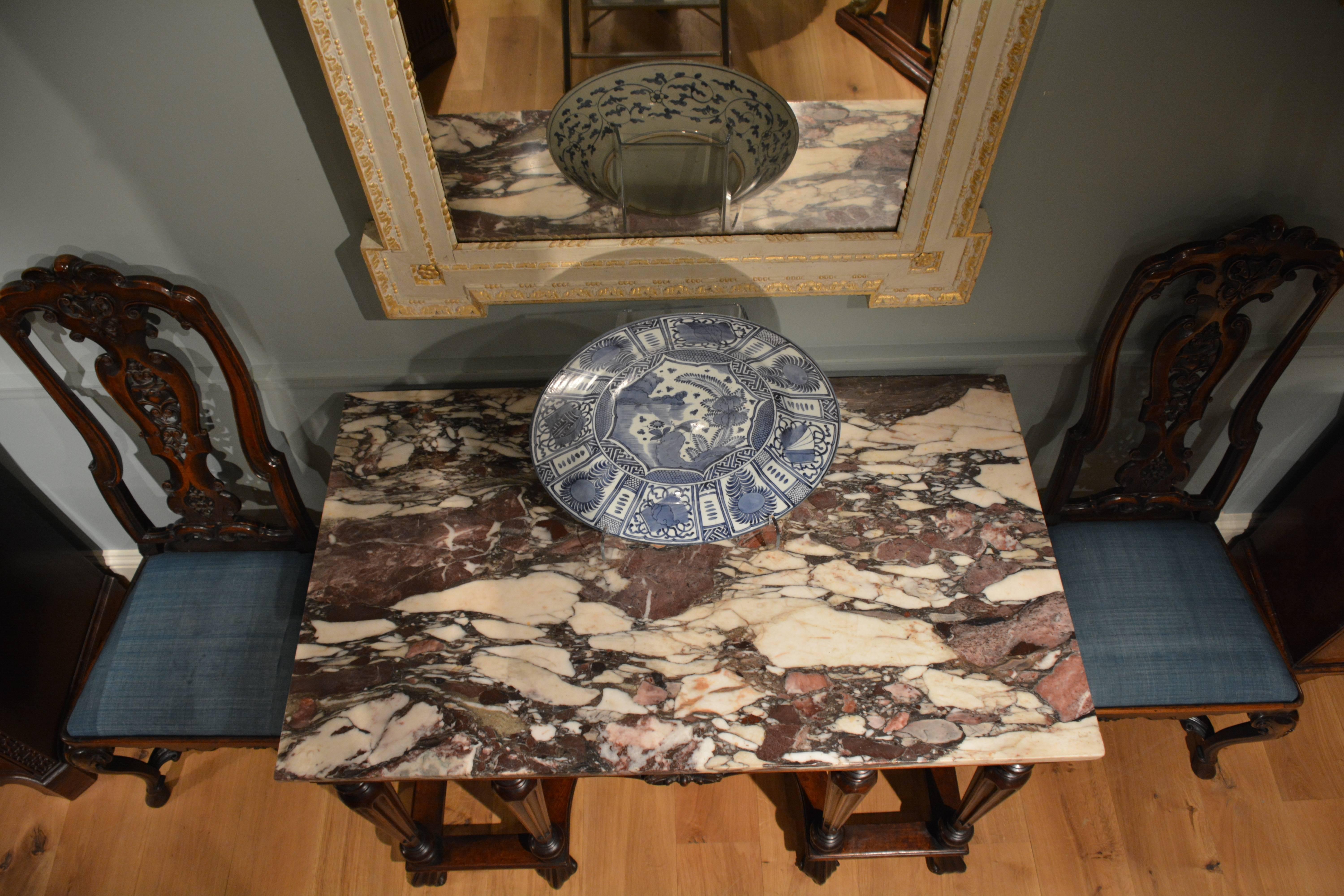 18th Century Mahogany Marble-Top Side Table For Sale 4