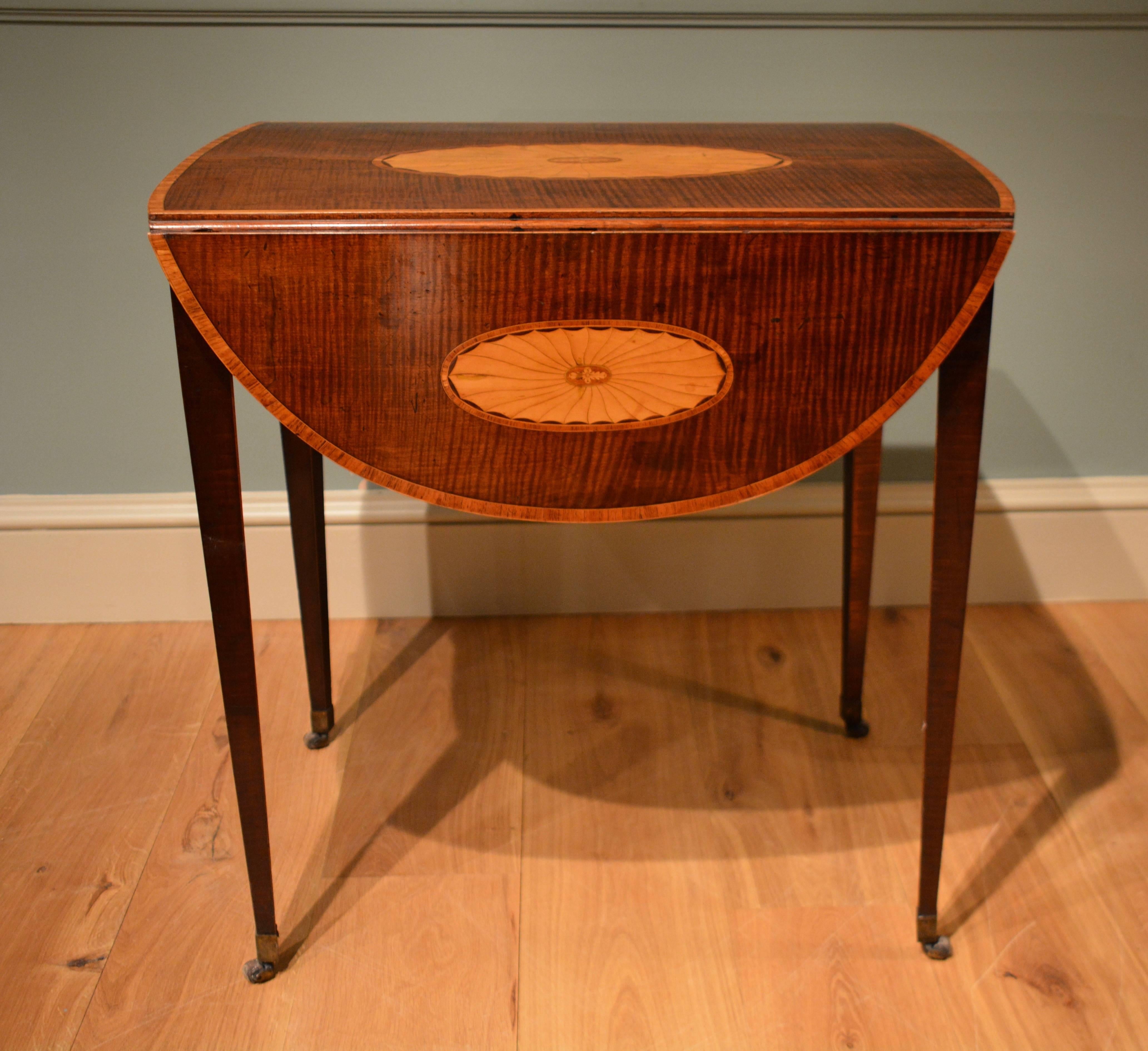Satinwood A Late 18th Century Veneered And Inlaid Pembroke Table. Circa 1790.
