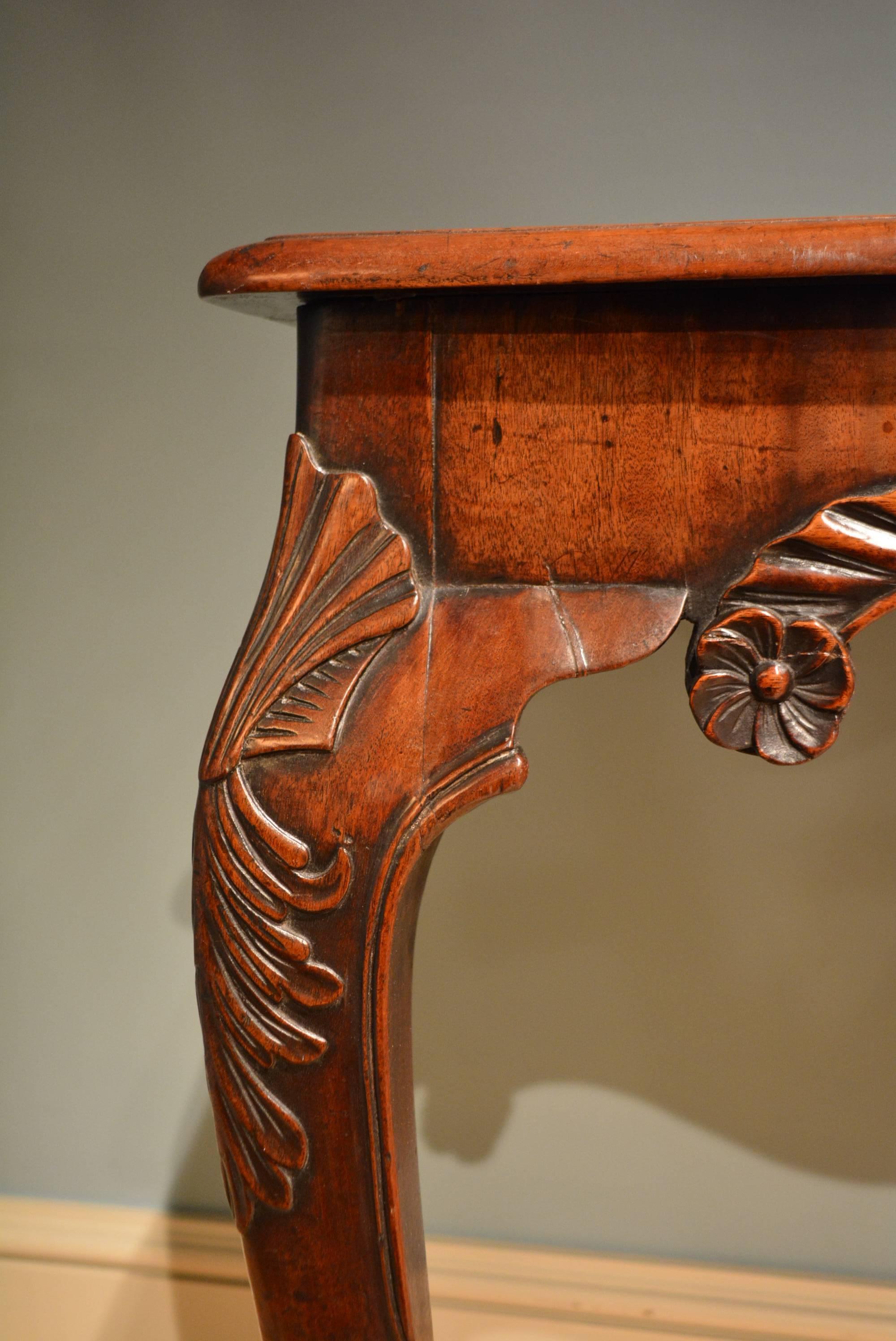 Georgian 18th Century Pair of Mahogany Console Tables For Sale