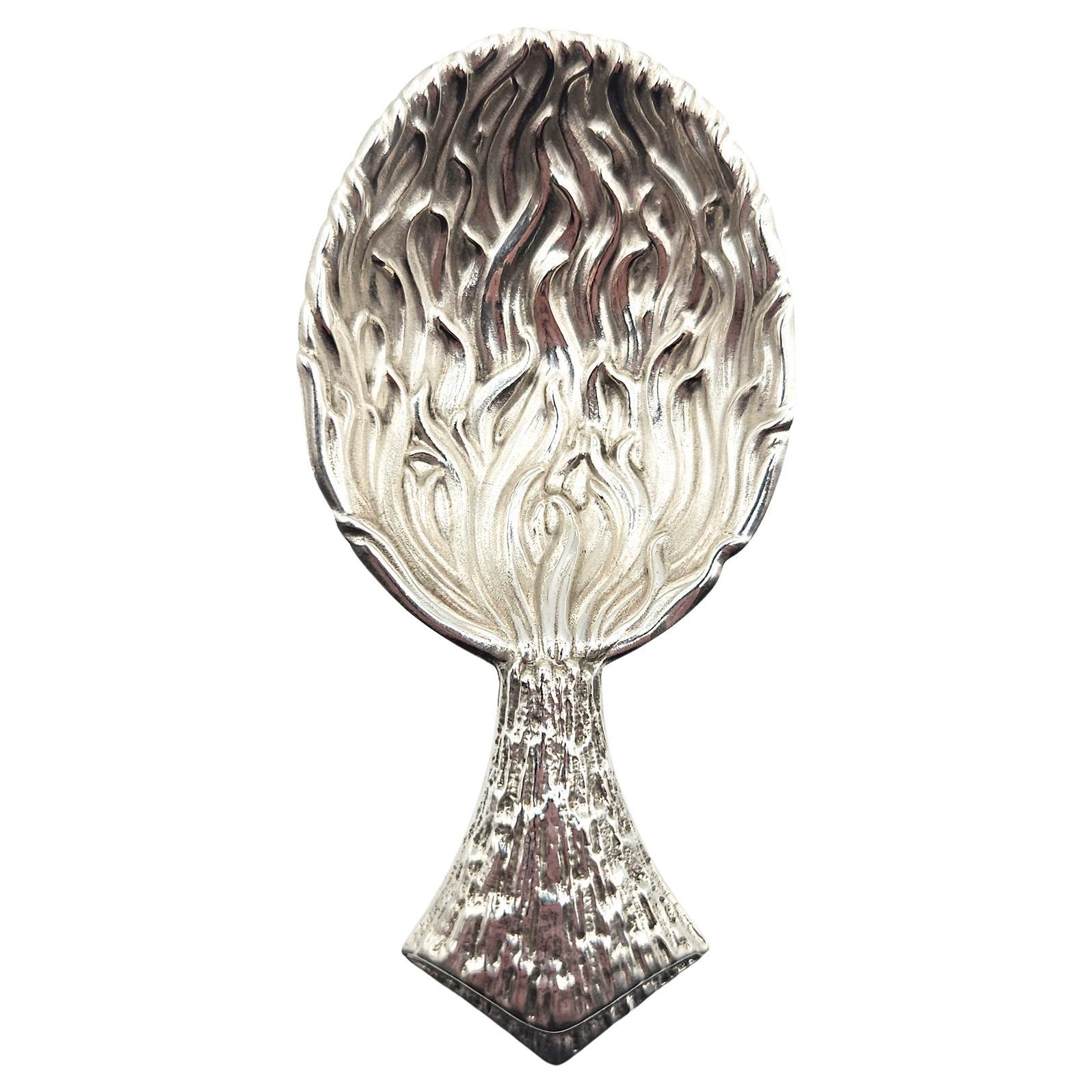 Sterling Silver Gianmaria Buccellati Vulcano Tea Caddy Spoon, Bologna, Italy 20C For Sale