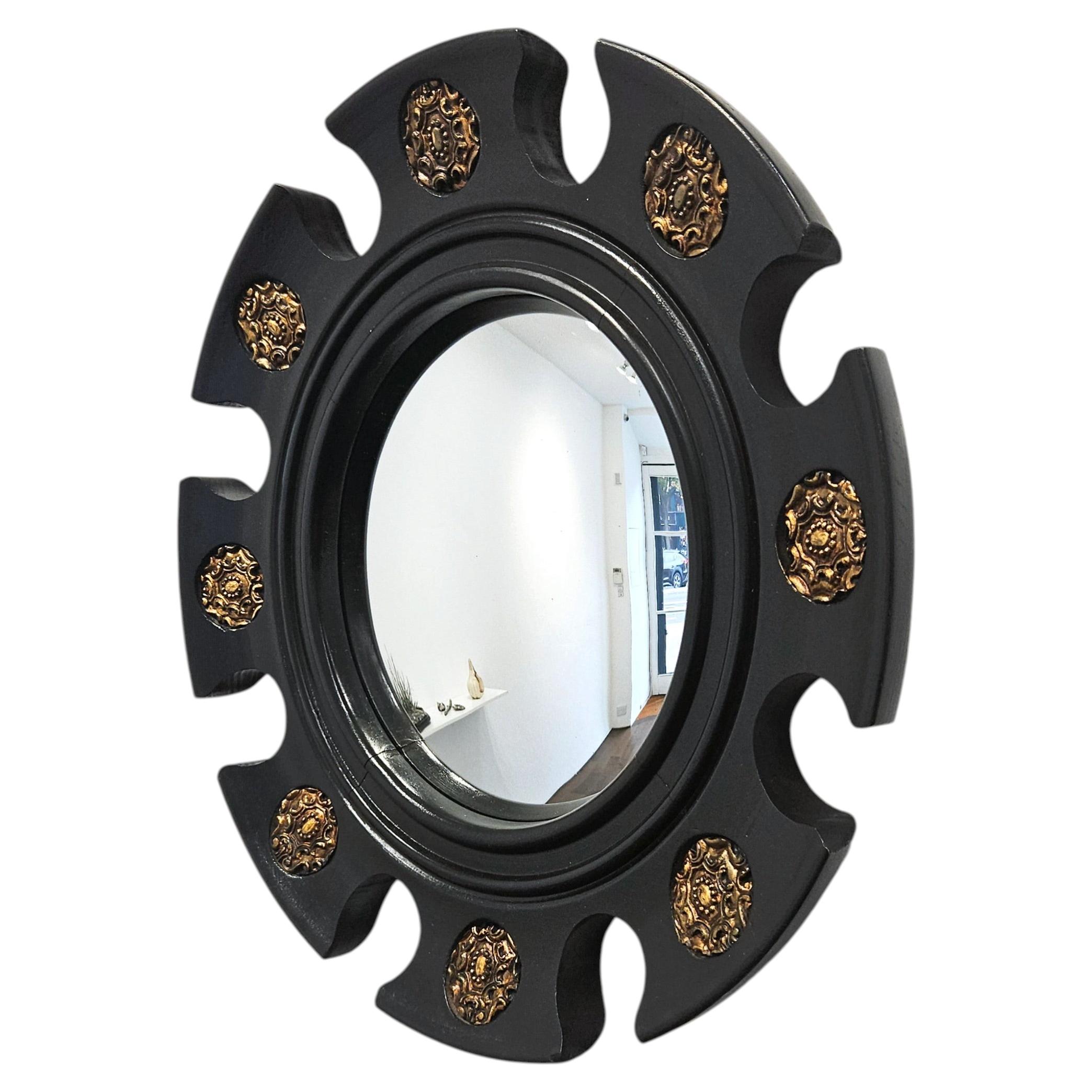 Miroir de banque convexe "Arnolfini", néo-Renaissance, Espagne, c.1950.