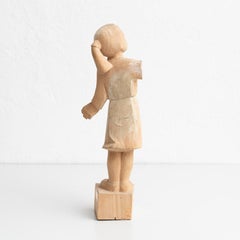 Set of Two Traditional Turned Preliminary Sketch Wooden Sculptures